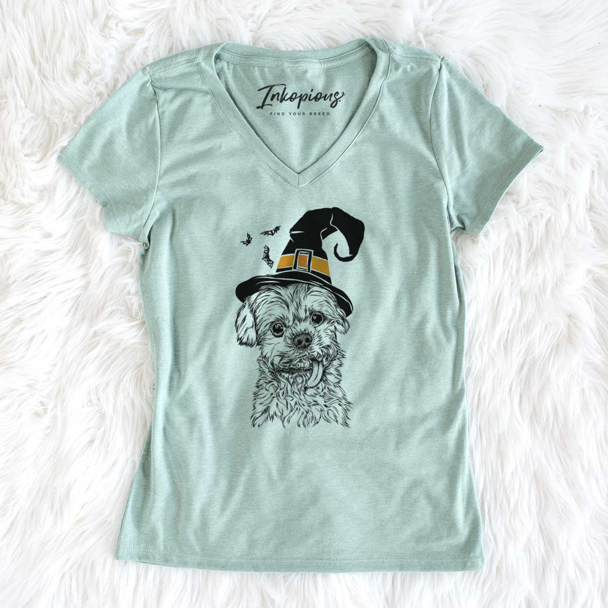 Witch Tiny Titan the Shih Tzu - Women's V-neck Shirt