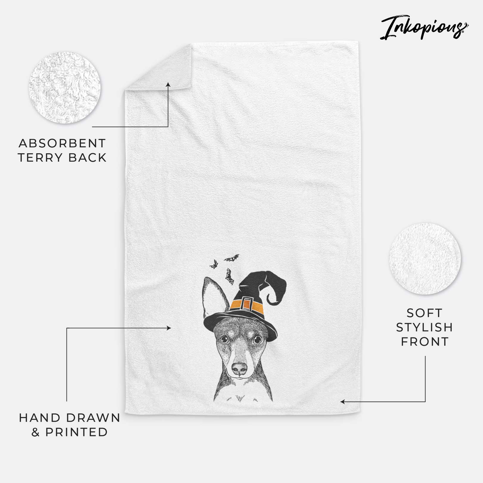 Tiny the Toy Fox Terrier Decorative Hand Towel