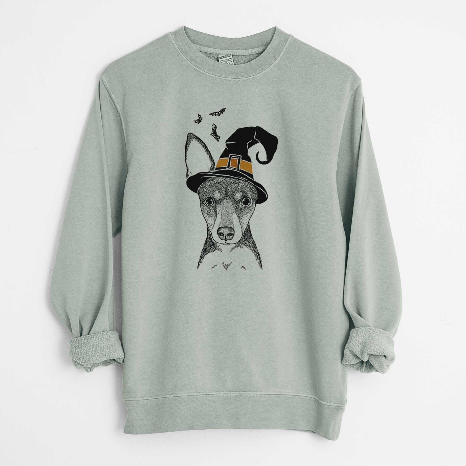 Witch Tiny the Toy Fox Terrier - Unisex Pigment Dyed Crew Sweatshirt