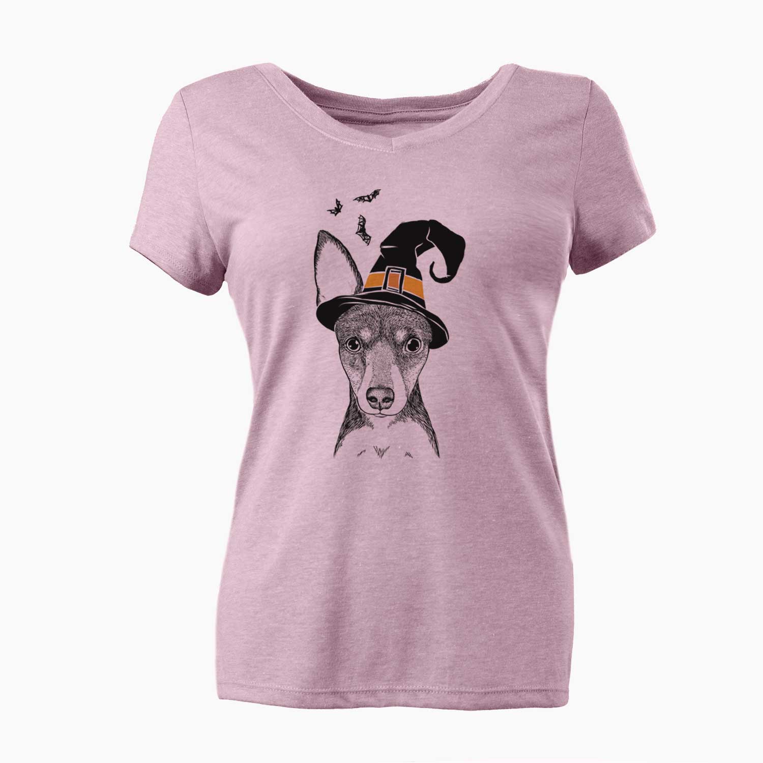 Witch Tiny the Toy Fox Terrier - Women's V-neck Shirt