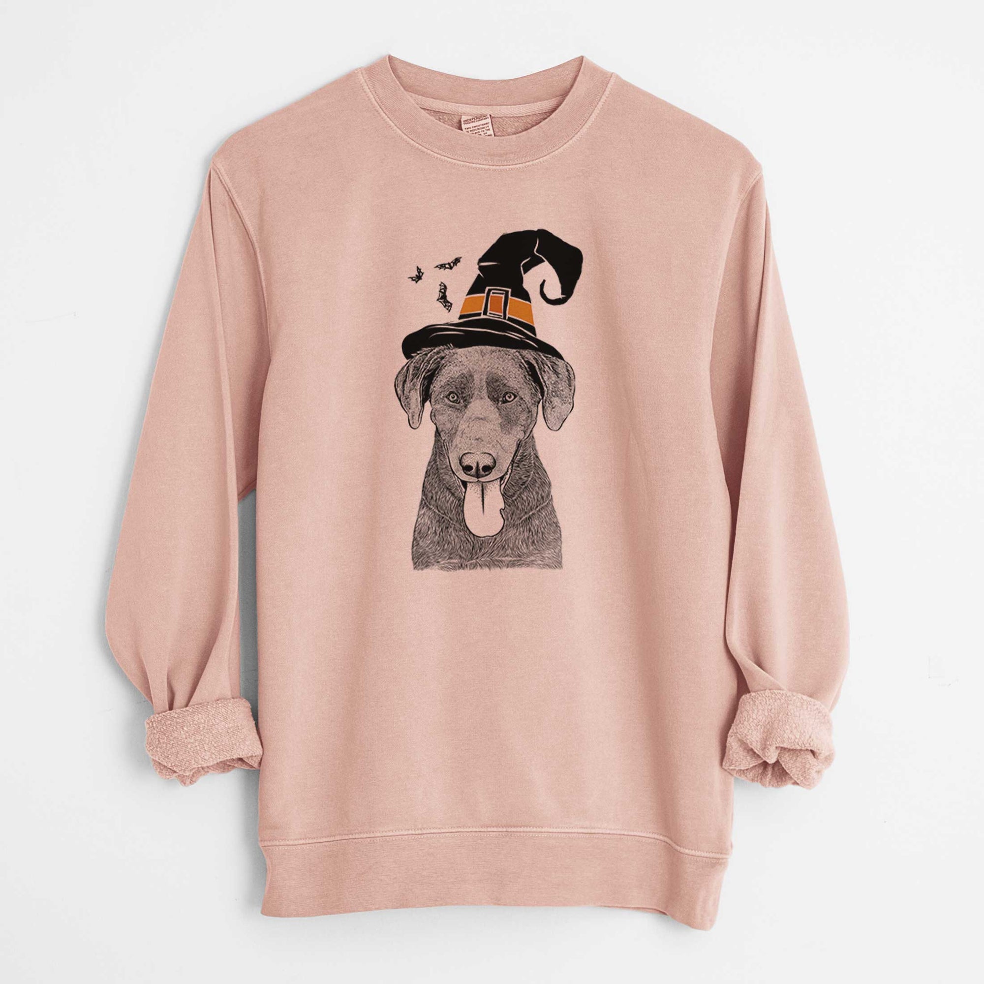 Witch Tobes the Chocolate Lab - Unisex Pigment Dyed Crew Sweatshirt