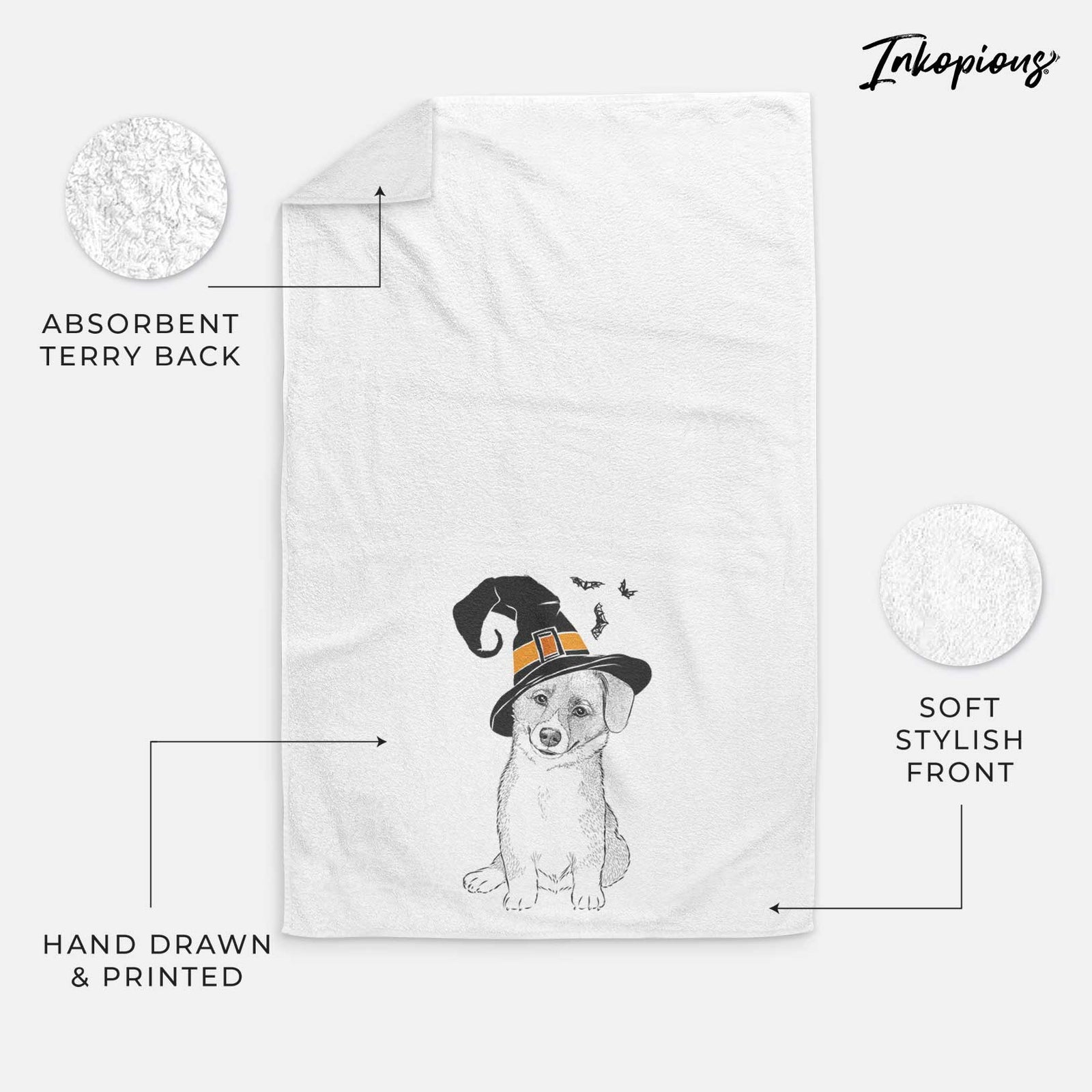 Toby the Corgi Puppy Decorative Hand Towel