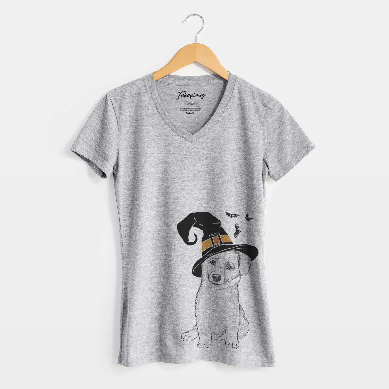 Witch Toby the Corgi Puppy - Women's V-neck Shirt