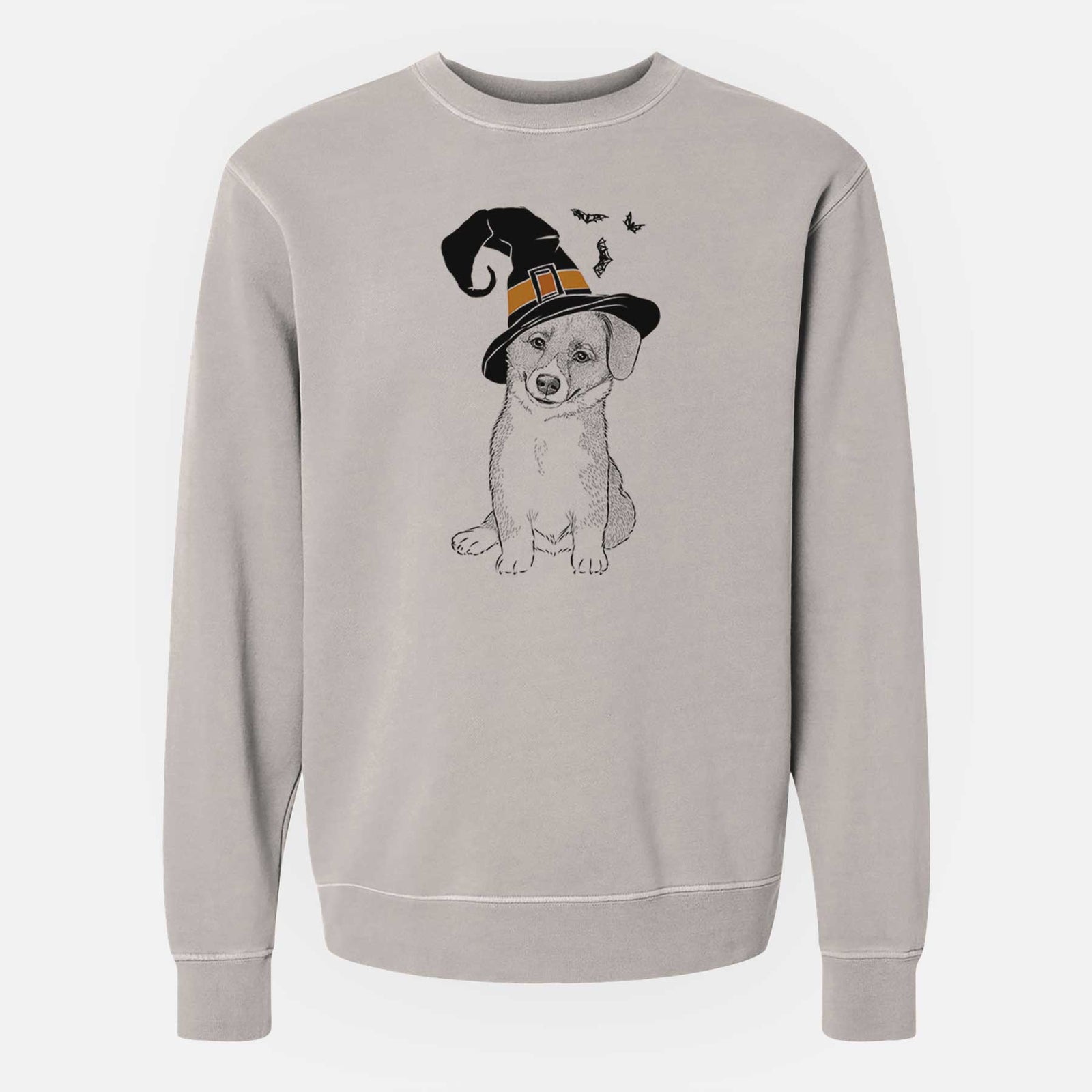 Witch Toby the Corgi Puppy - Unisex Pigment Dyed Crew Sweatshirt