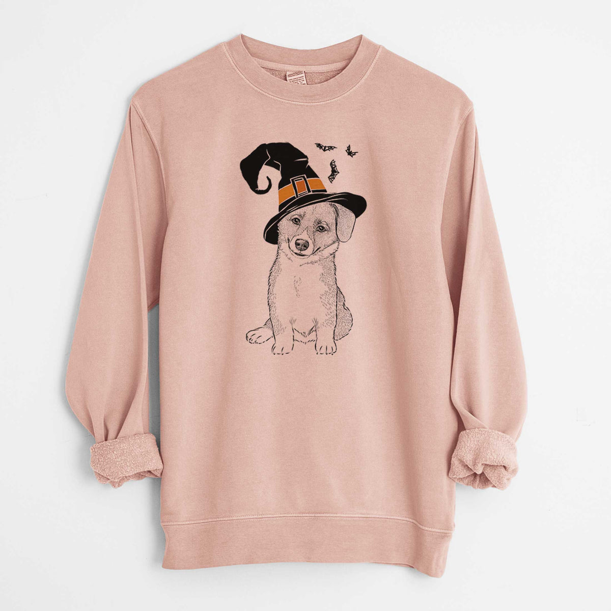 Witch Toby the Corgi Puppy - Unisex Pigment Dyed Crew Sweatshirt