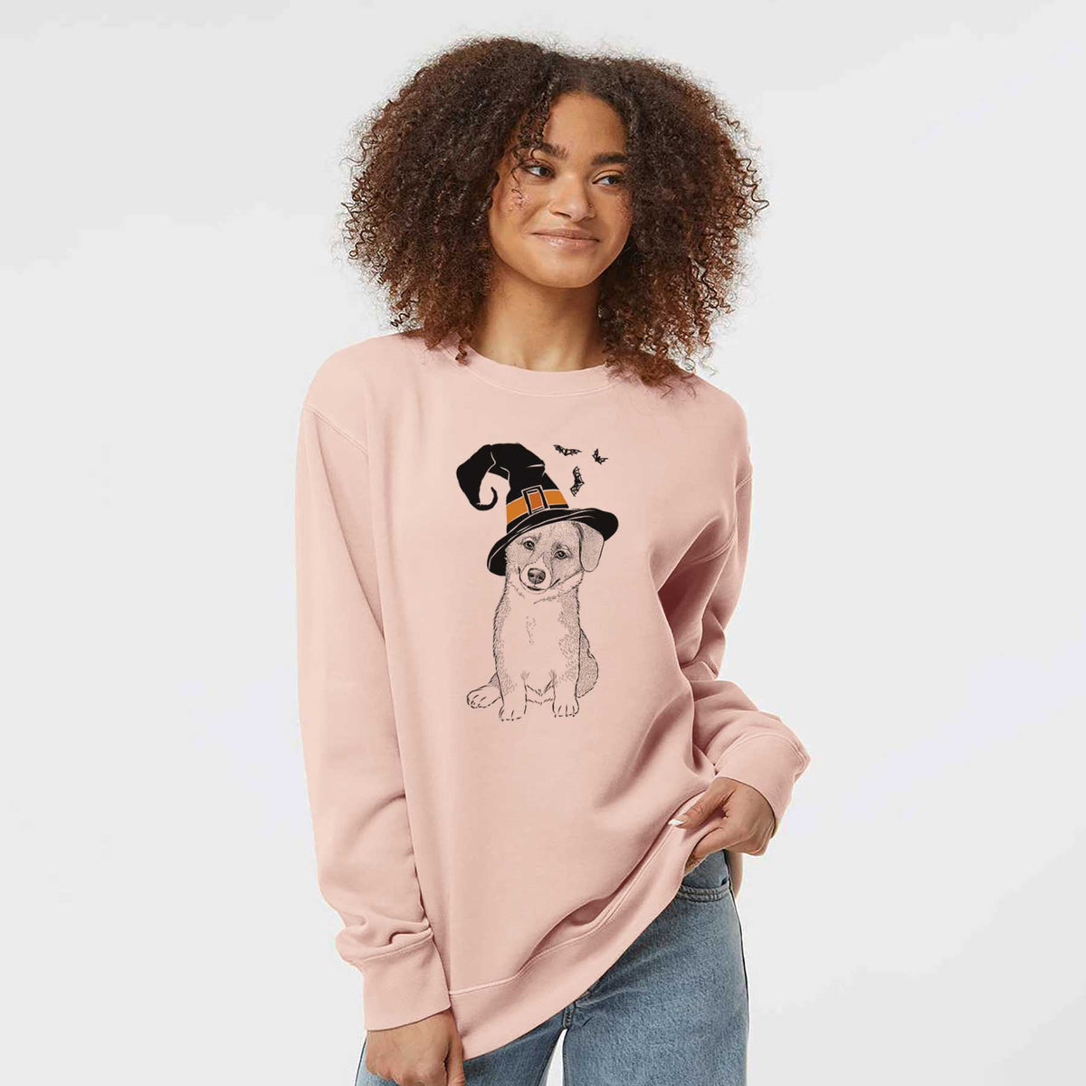 Witch Toby the Corgi Puppy - Unisex Pigment Dyed Crew Sweatshirt