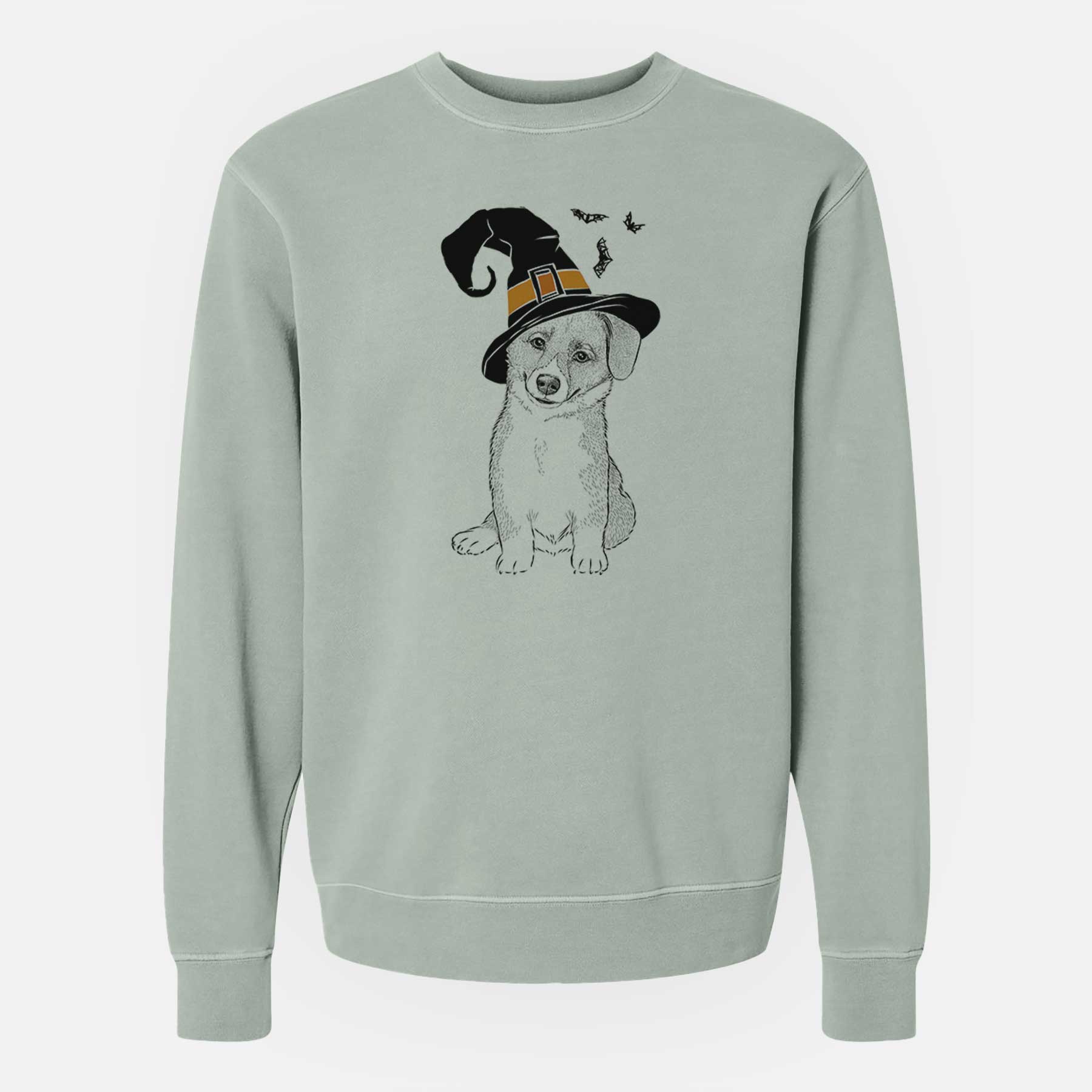 Witch Toby the Corgi Puppy - Unisex Pigment Dyed Crew Sweatshirt