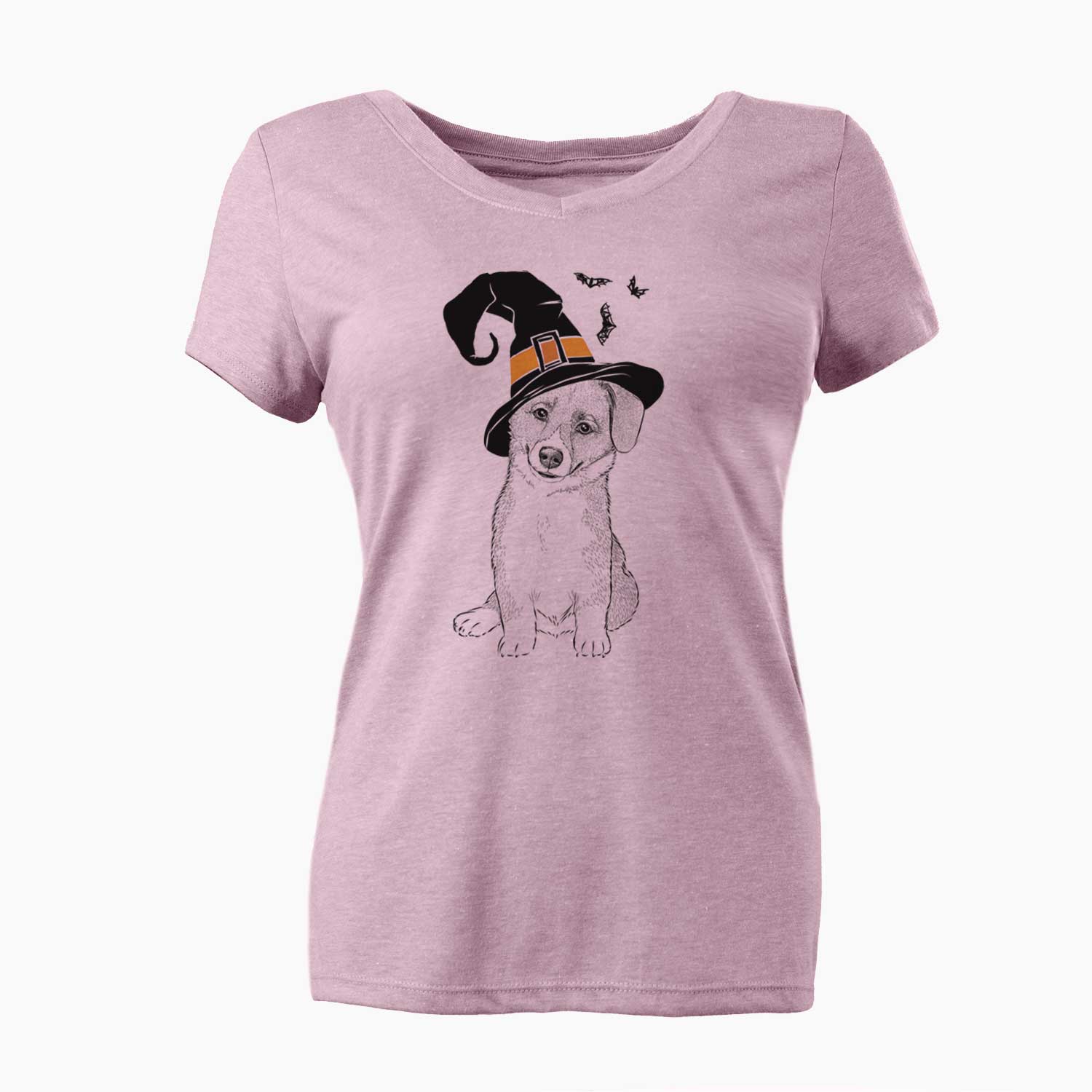 Witch Toby the Corgi Puppy - Women's V-neck Shirt