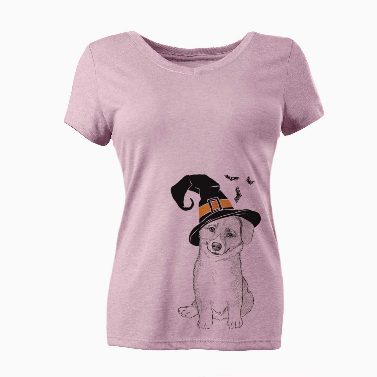 Witch Toby the Corgi Puppy - Women's V-neck Shirt