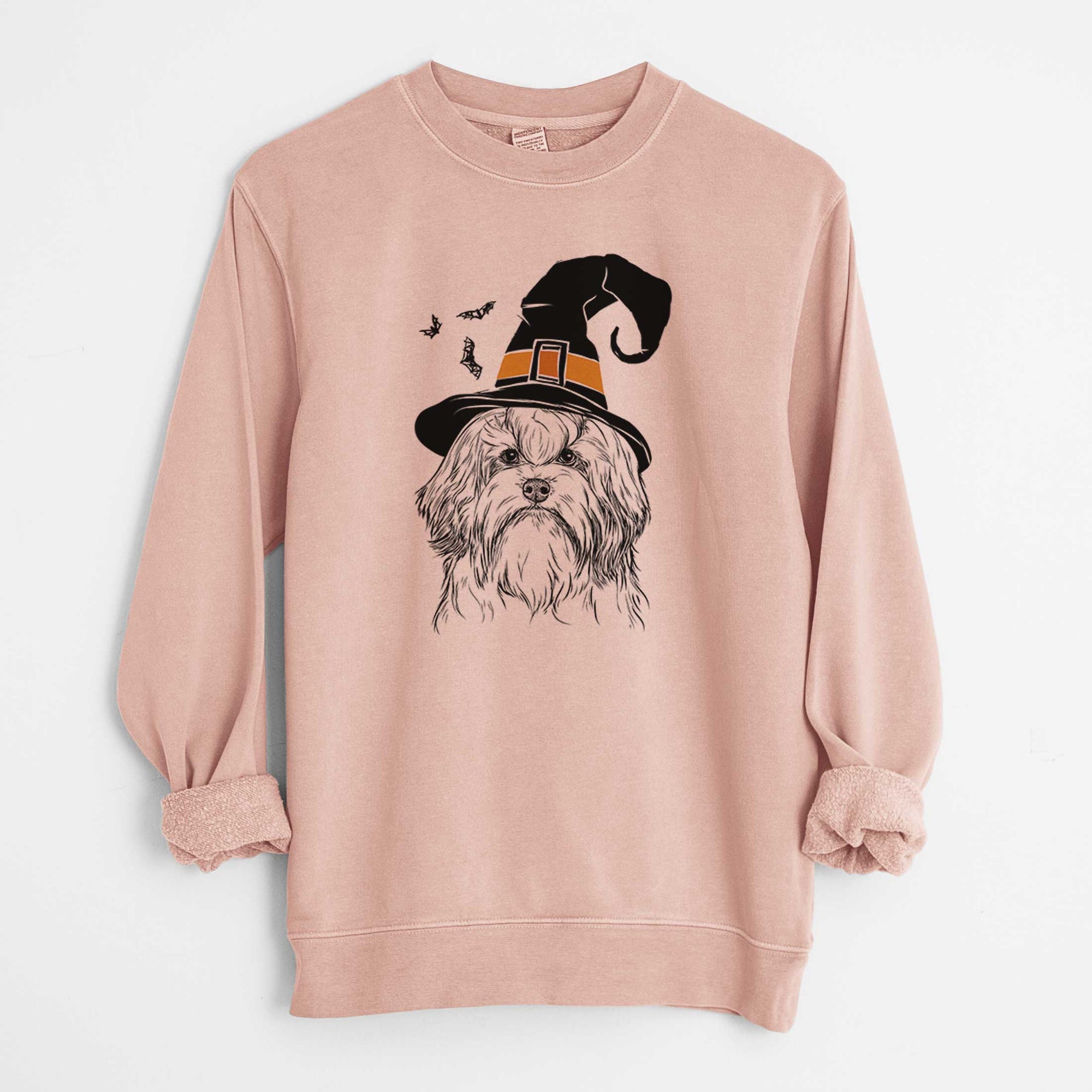 Witch Tootsie the Lowchen - Unisex Pigment Dyed Crew Sweatshirt