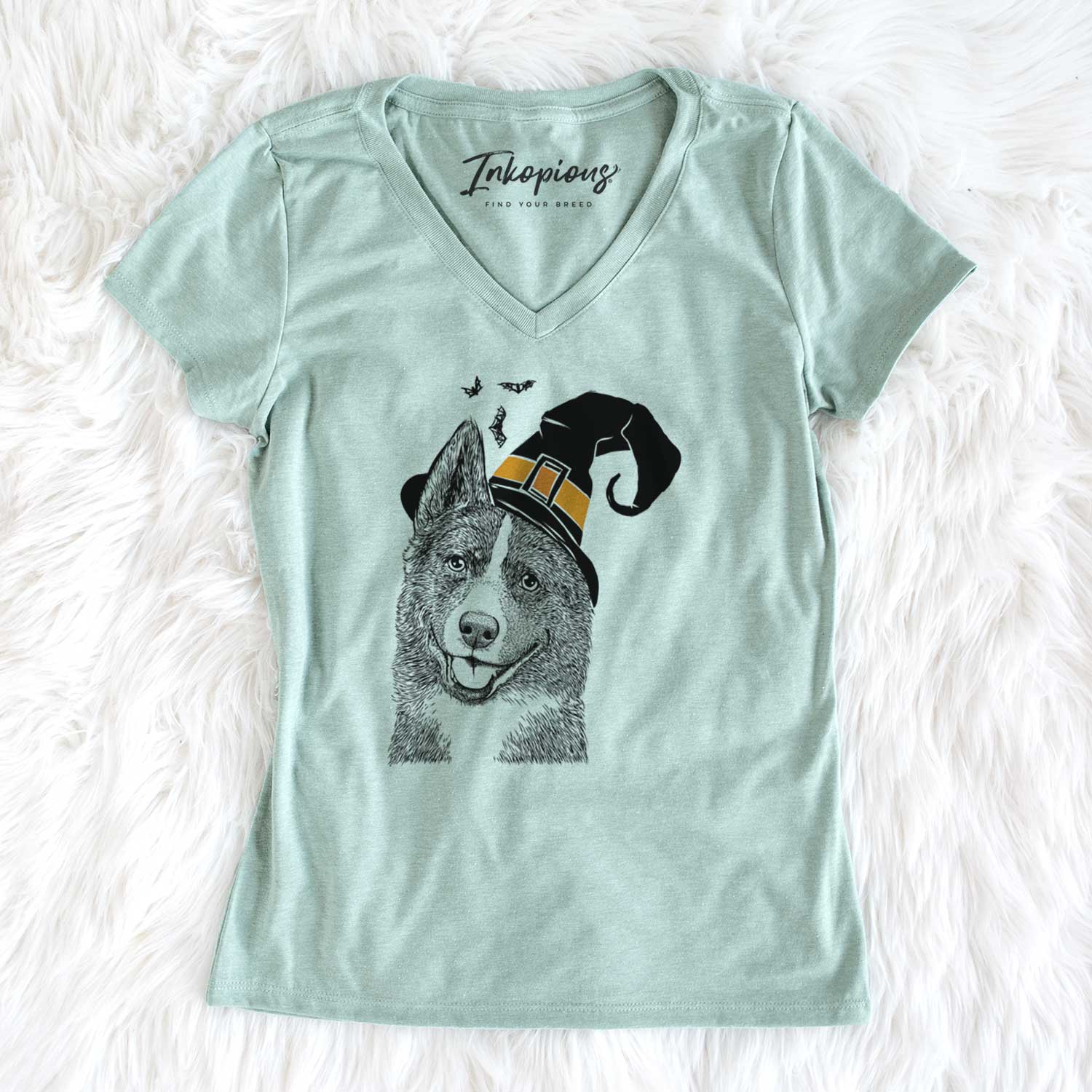 Witch Tosca the Karelian Bear Dog - Women's V-neck Shirt