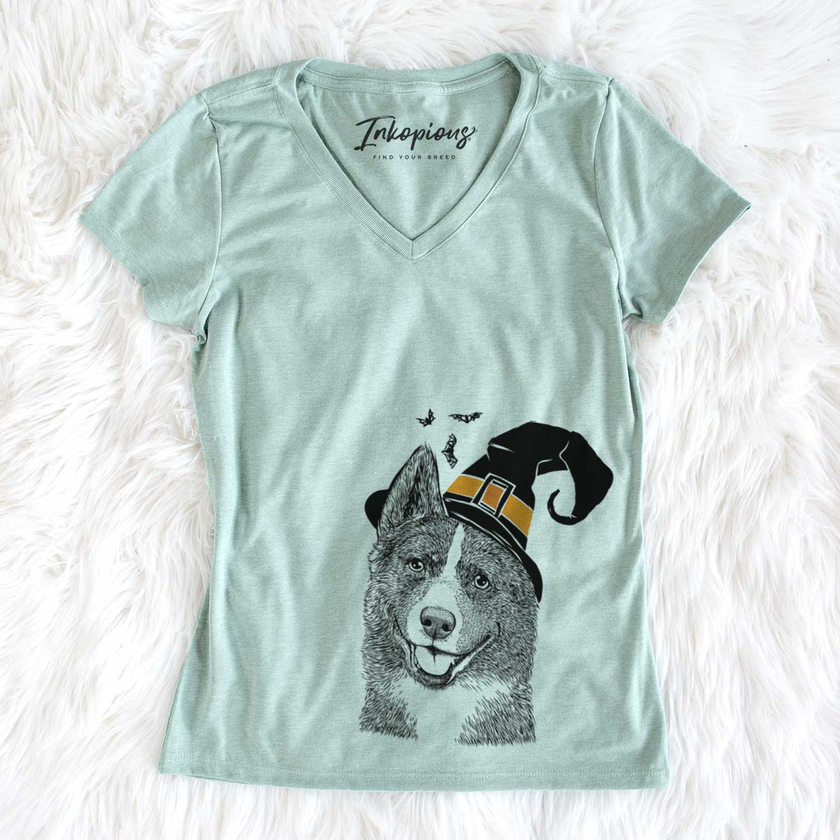 Witch Tosca the Karelian Bear Dog - Women&#39;s V-neck Shirt