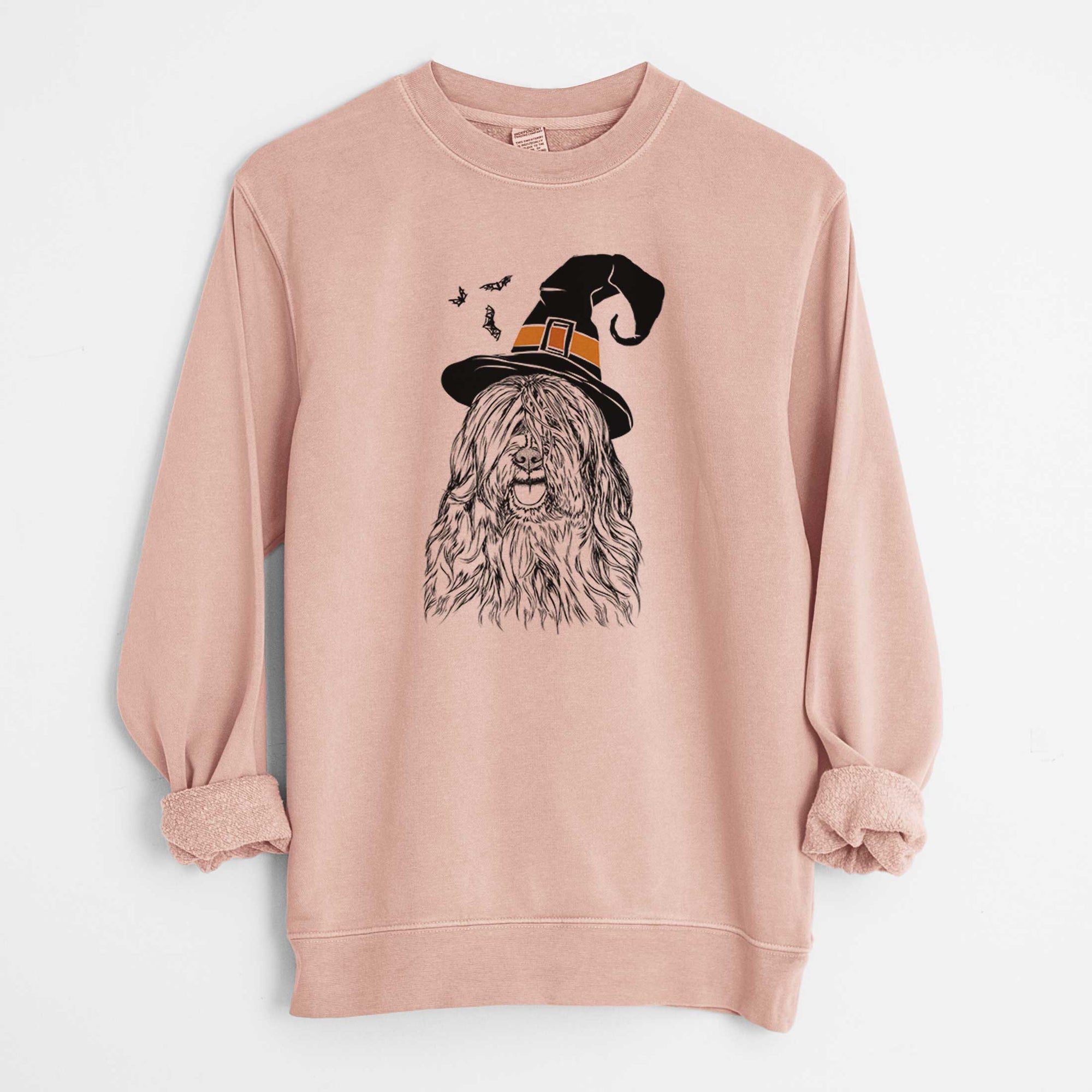 Witch Trinket the Tibetan Terrier - Unisex Pigment Dyed Crew Sweatshirt