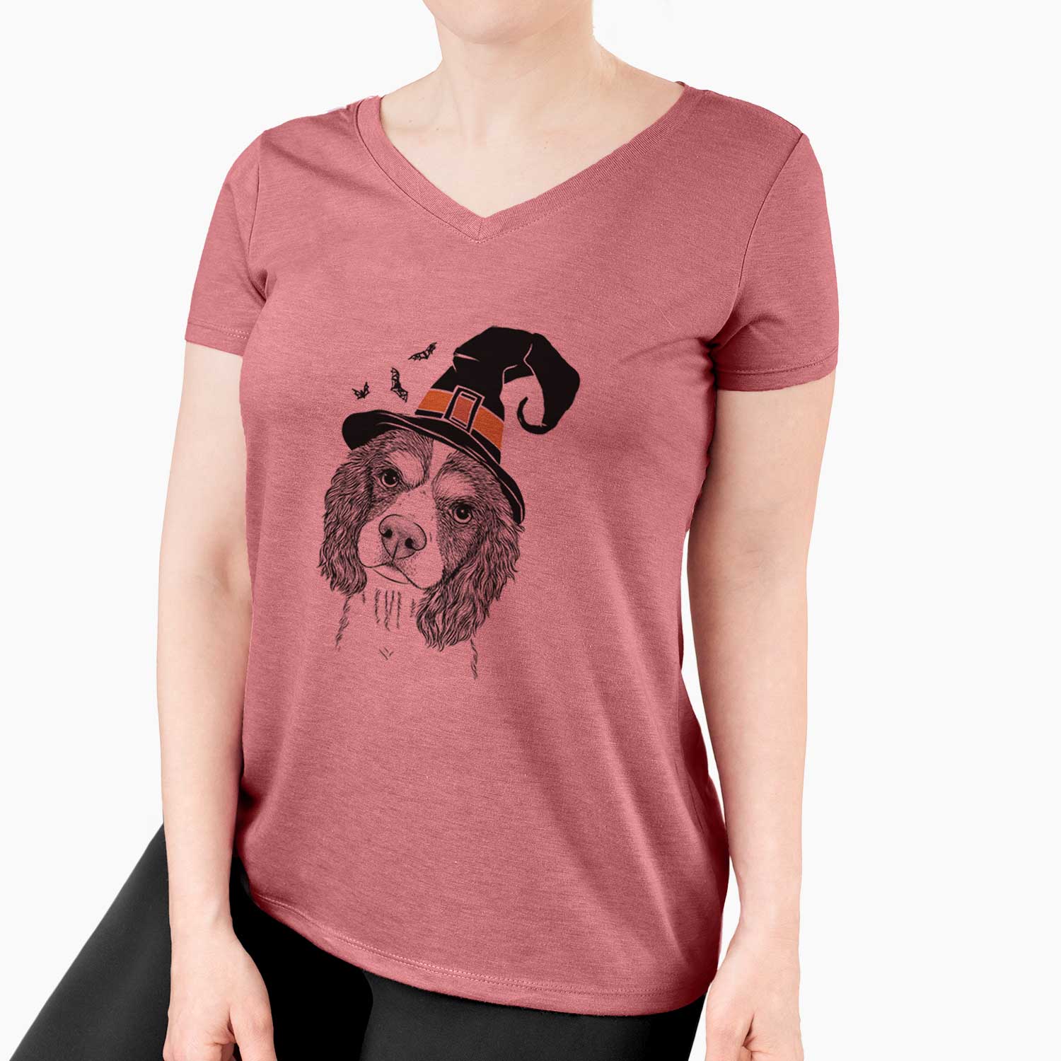 Witch Truman the Cavalier King Charles Spaniel - Women's V-neck Shirt