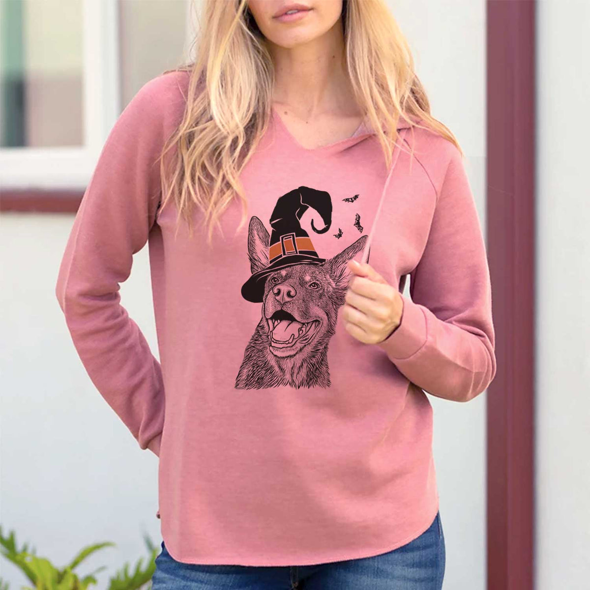 Witch Tucker the Australian Kelpie - Cali Wave Hooded Sweatshirt