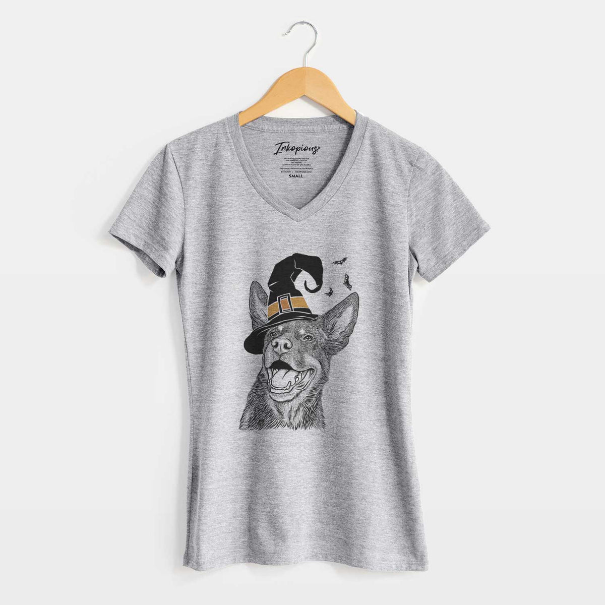 Witch Tucker the Australian Kelpie - Women's V-neck Shirt