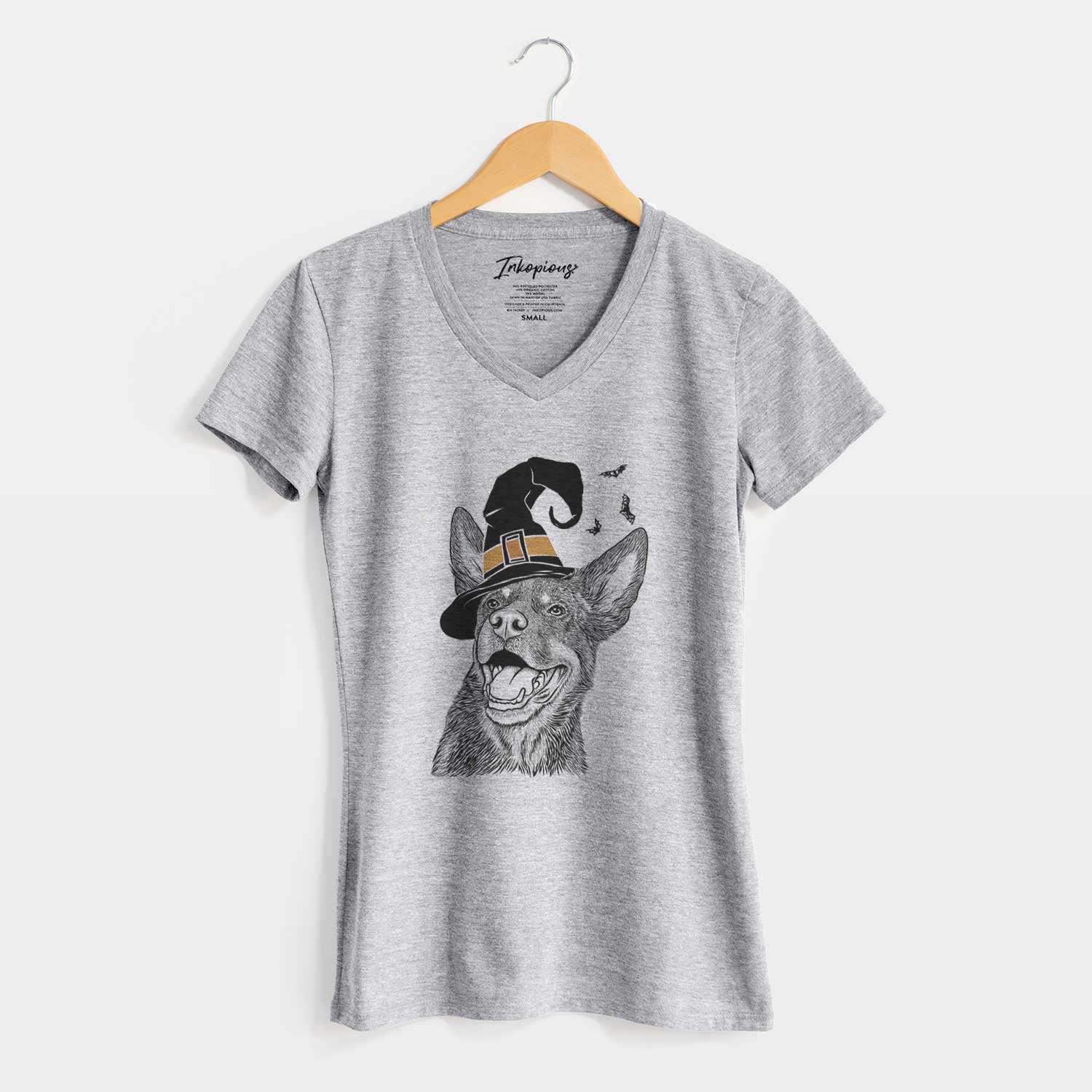 Witch Tucker the Australian Kelpie - Women's V-neck Shirt