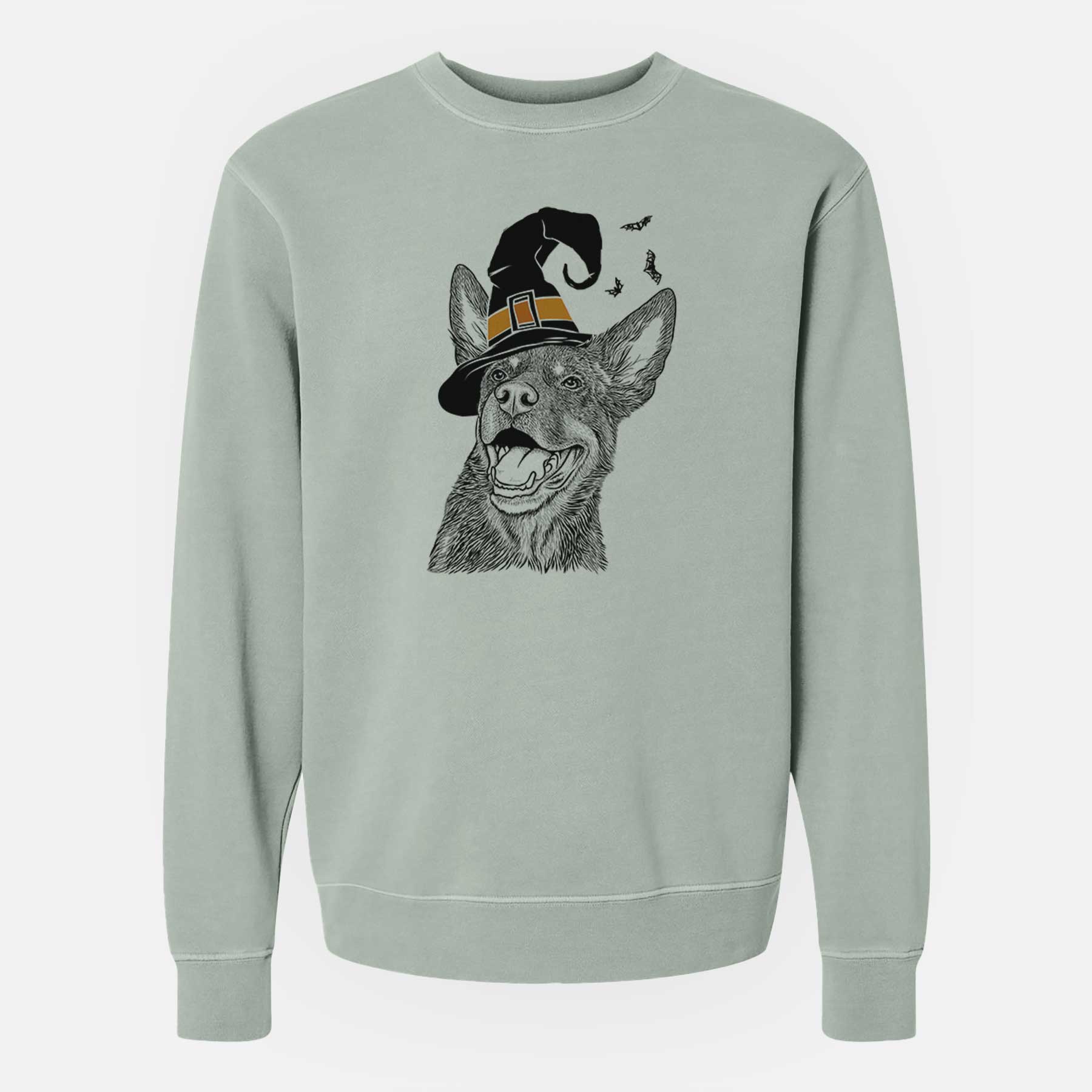 Witch Tucker the Australian Kelpie - Unisex Pigment Dyed Crew Sweatshirt