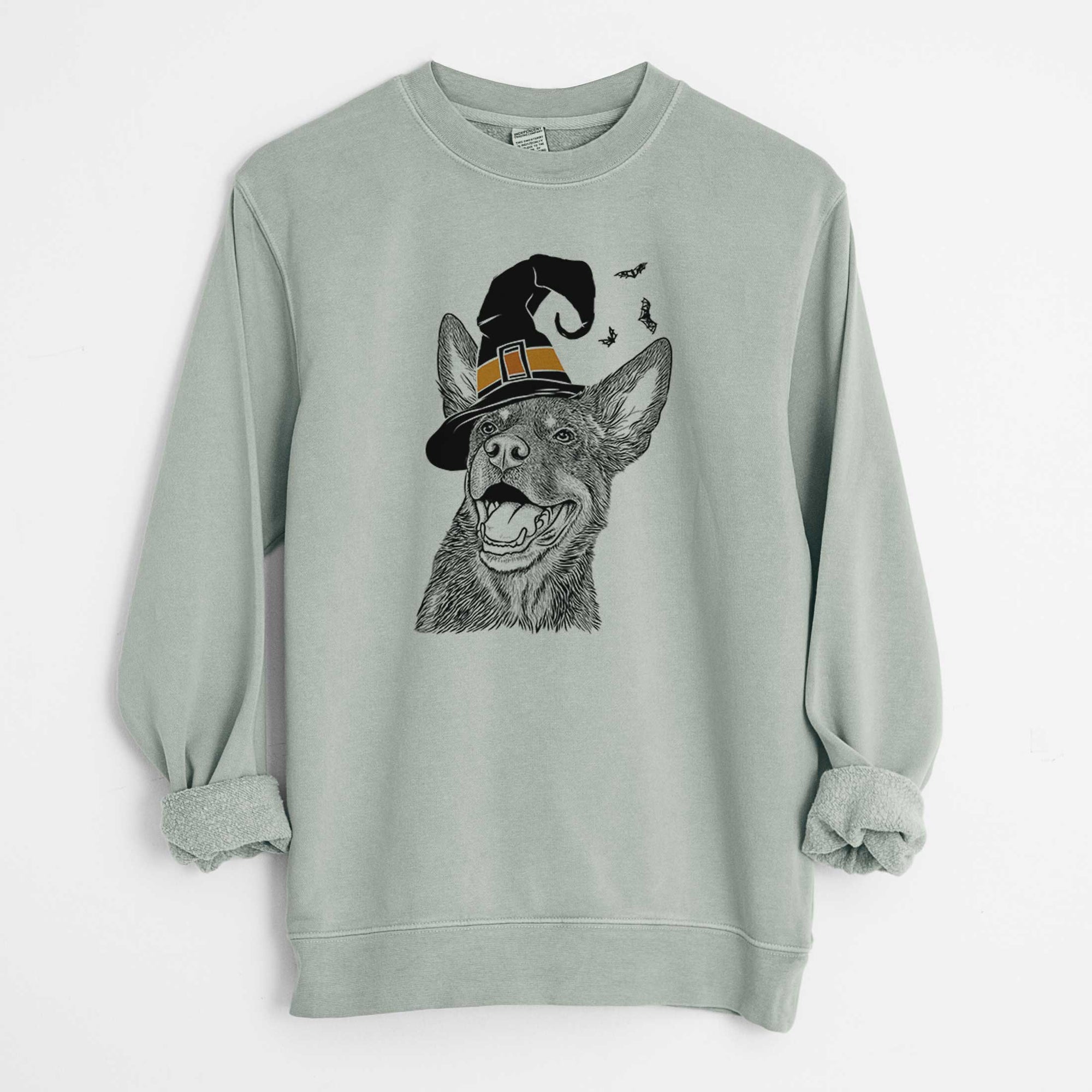 Witch Tucker the Australian Kelpie - Unisex Pigment Dyed Crew Sweatshirt