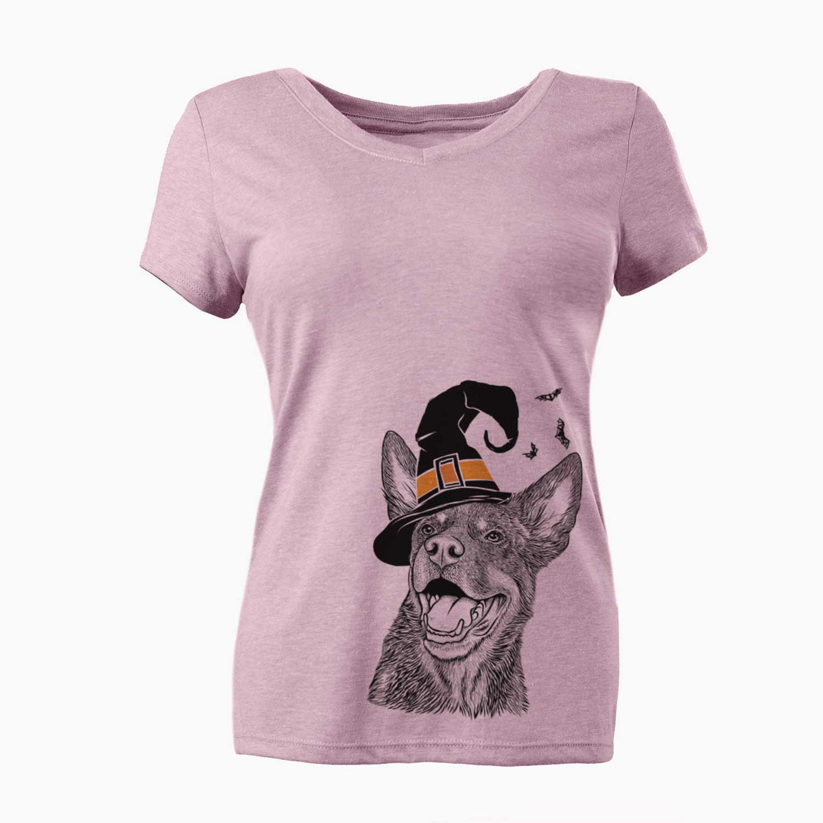 Witch Tucker the Australian Kelpie - Women's V-neck Shirt