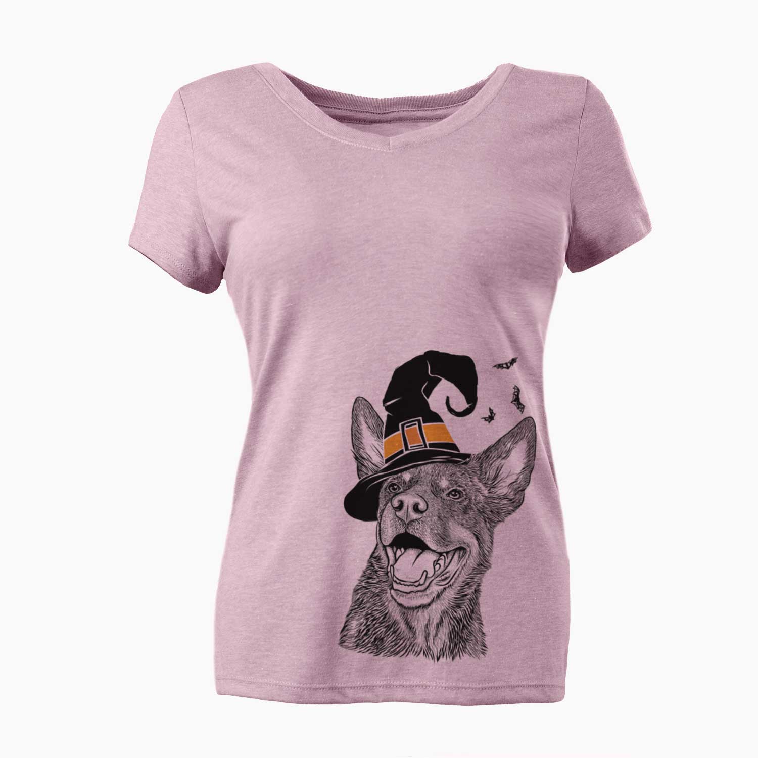 Witch Tucker the Australian Kelpie - Women's V-neck Shirt