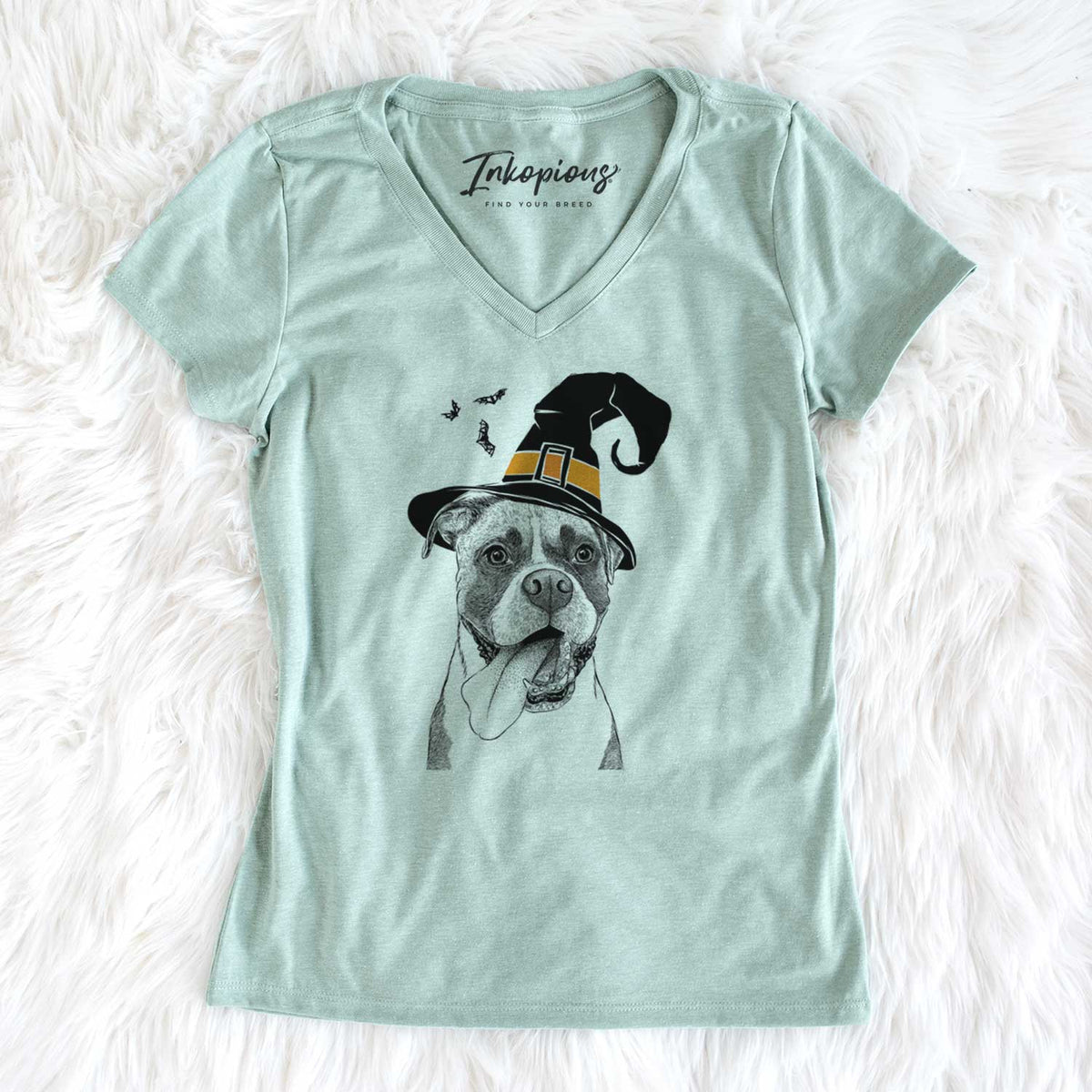 Witch Tuckeroo the Boxer - Women's V-neck Shirt