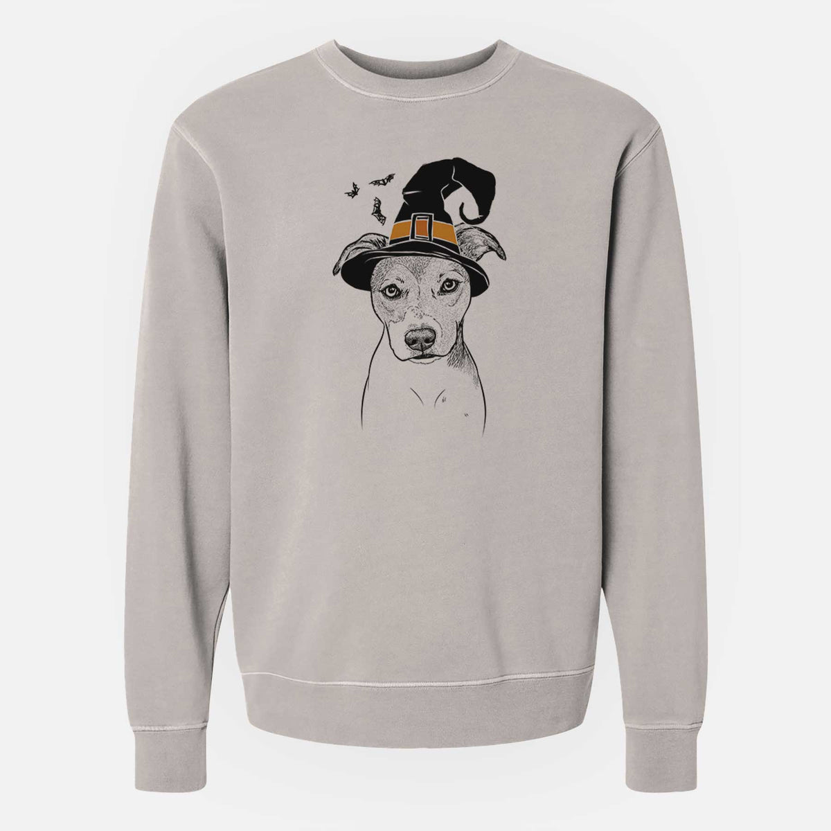 Witch Tula the American Staffordshire Terrier Heeler Mix - Unisex Pigment Dyed Crew Sweatshirt