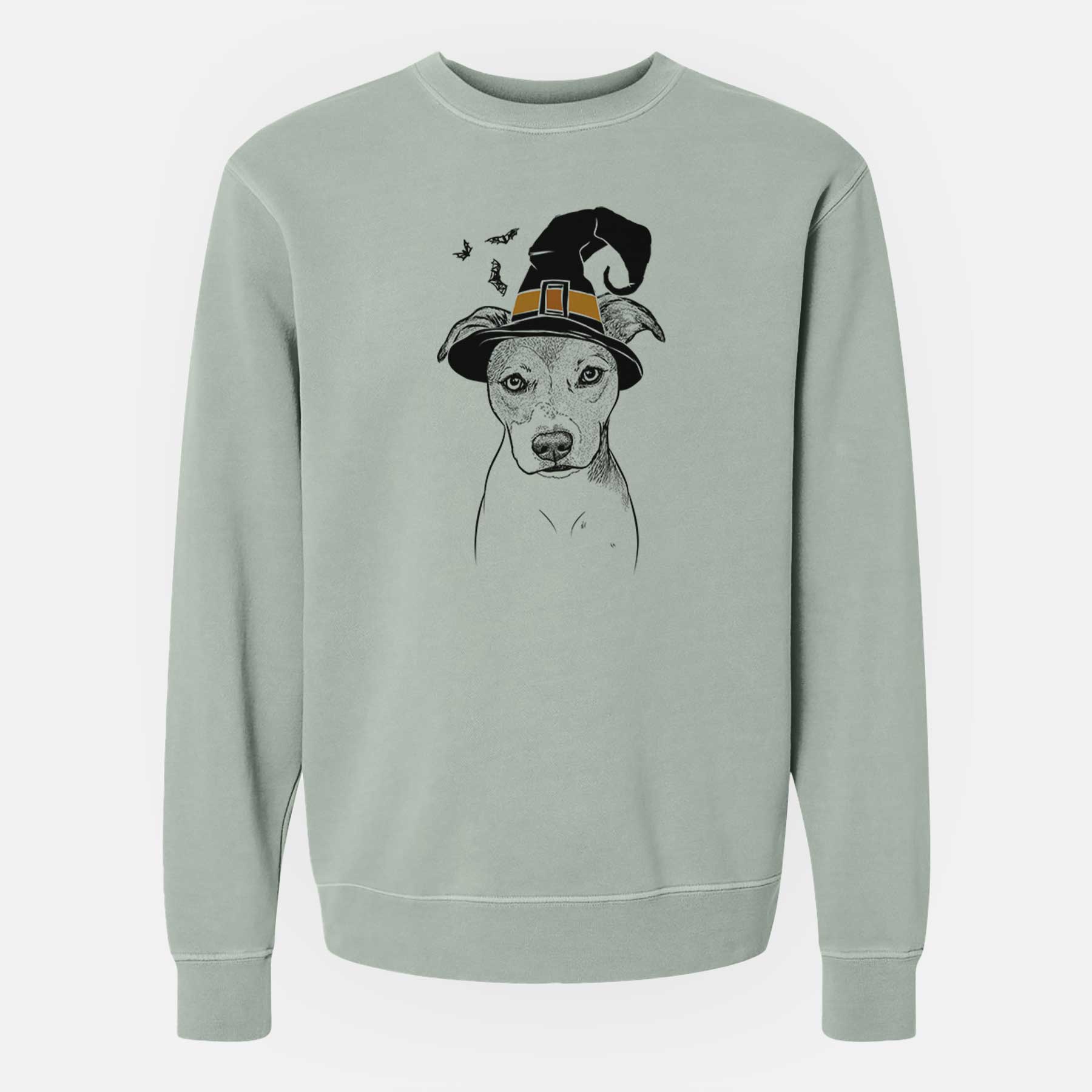 Witch Tula the American Staffordshire Terrier Heeler Mix - Unisex Pigment Dyed Crew Sweatshirt