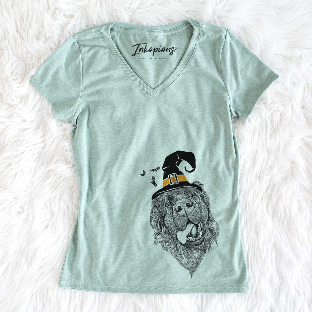 Witch Tuna the Newfoundland - Women's V-neck Shirt