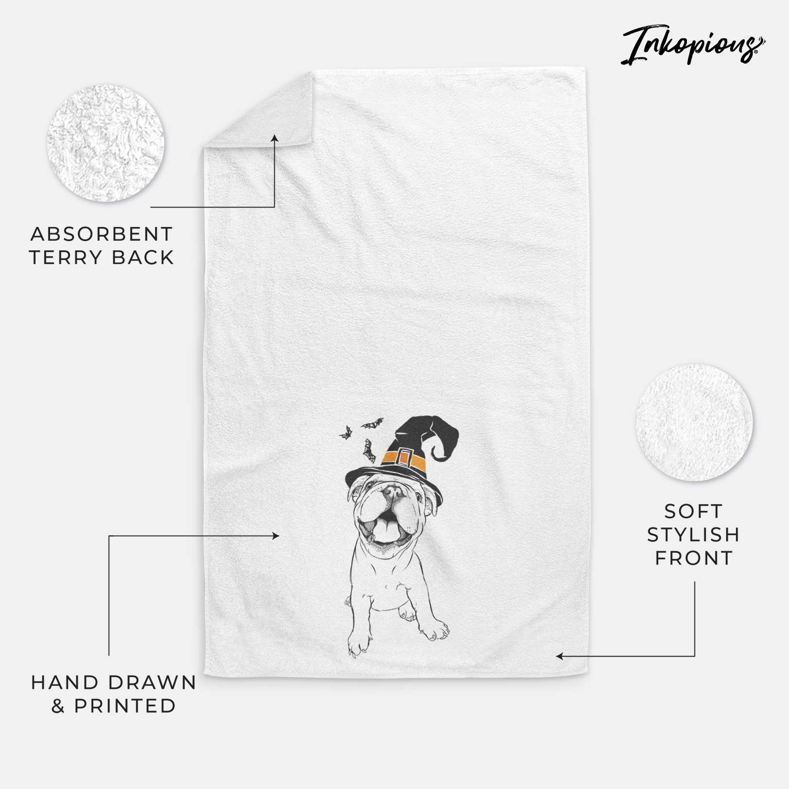 Tyke the English Bulldog Decorative Hand Towel