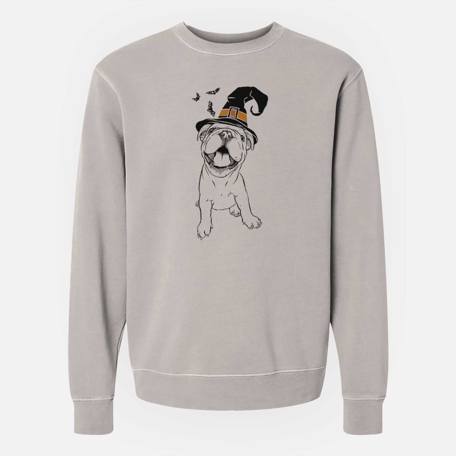 Witch Tyke the English Bulldog - Unisex Pigment Dyed Crew Sweatshirt