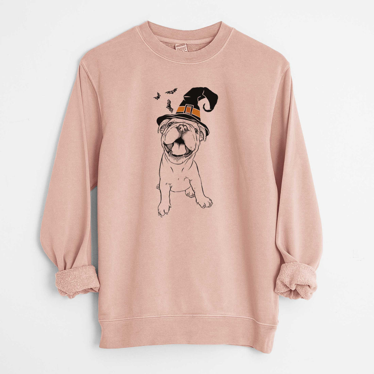Witch Tyke the English Bulldog - Unisex Pigment Dyed Crew Sweatshirt