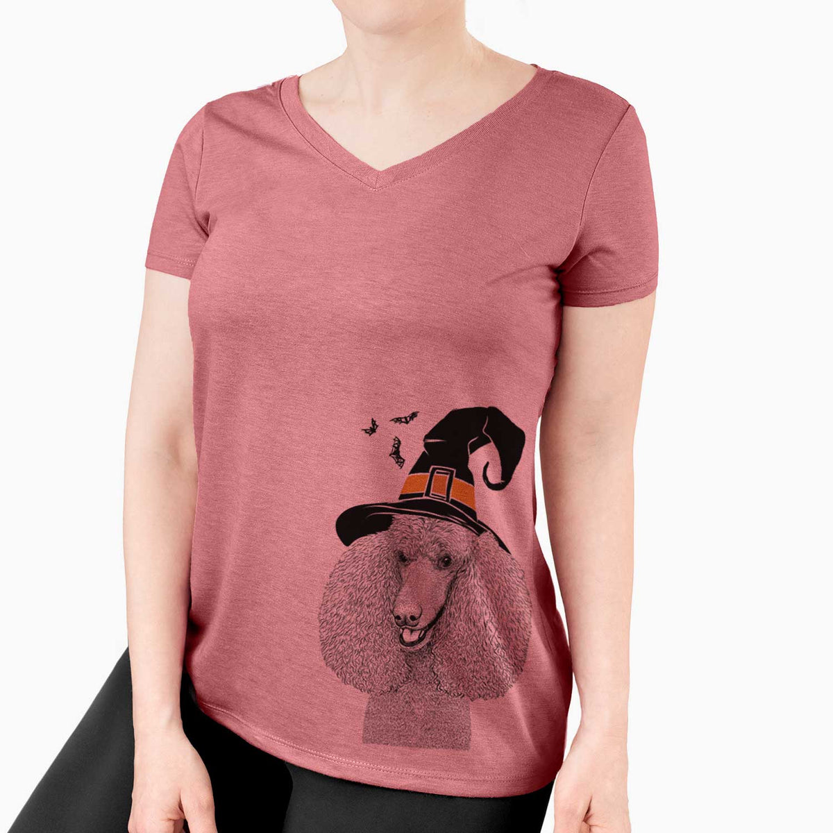 Witch Uncle Tucker the Poodle - Women's V-neck Shirt