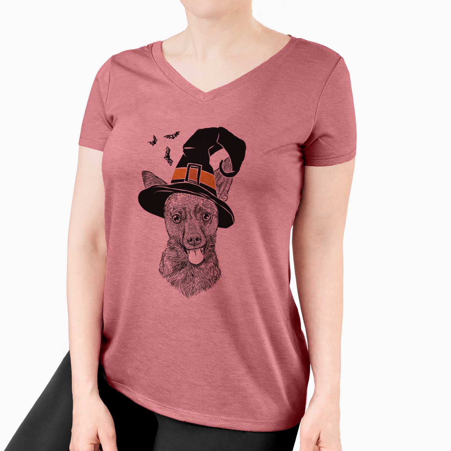 Witch Ursa the Mixed Breed - Women's V-neck Shirt