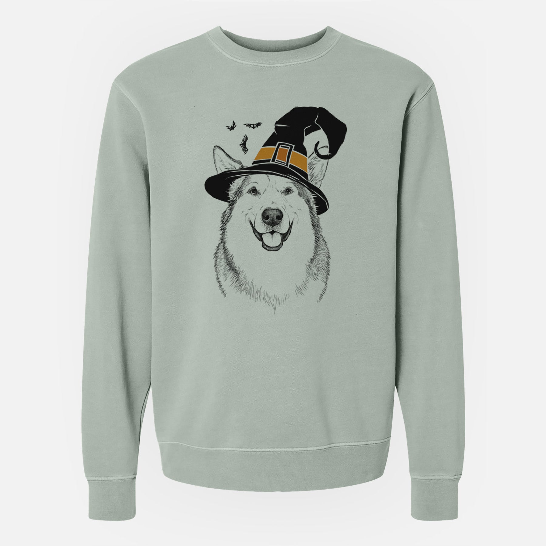 Witch Vader the Alaskan Malamute - Unisex Pigment Dyed Crew Sweatshirt