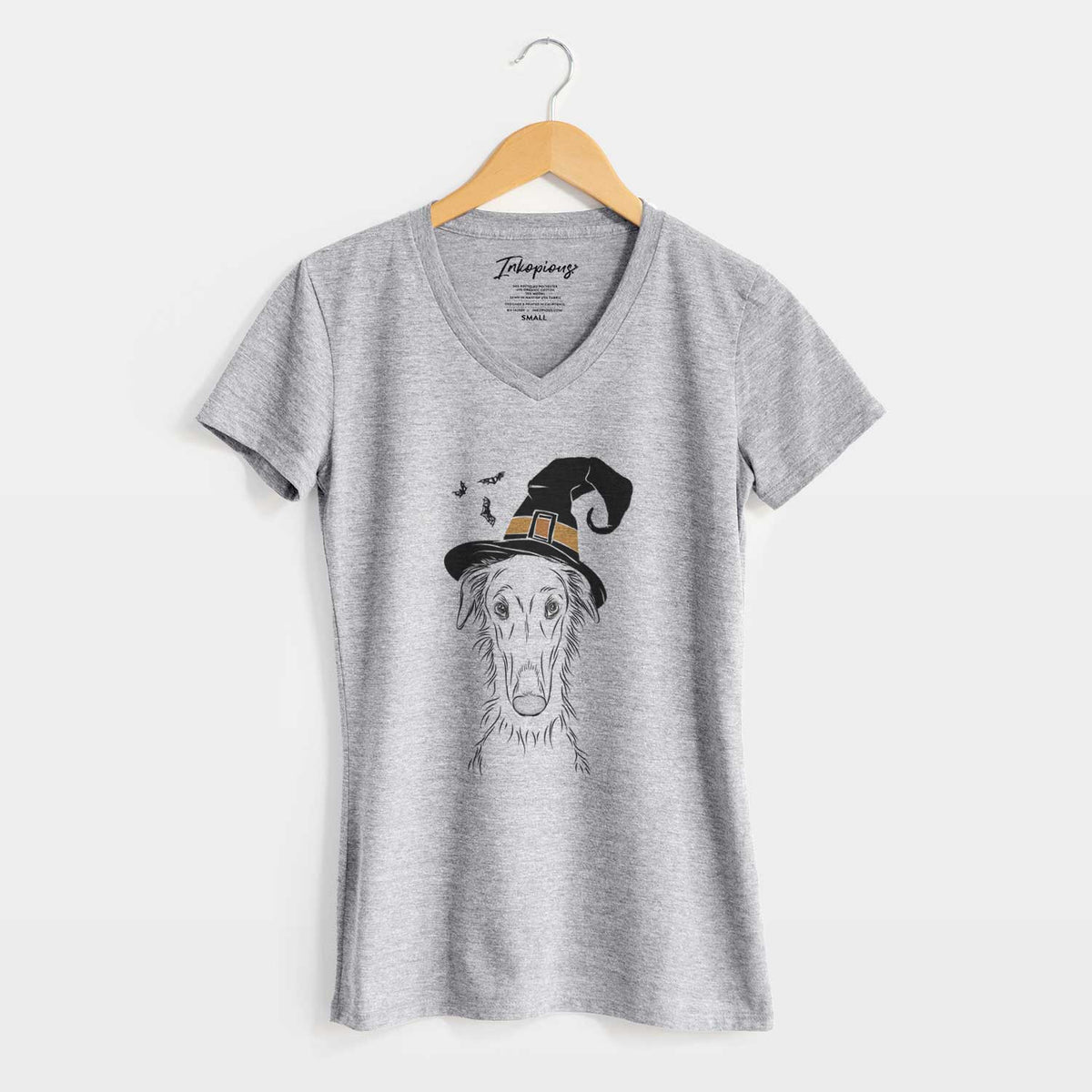 Witch Vaughn the Borzoi - Women's V-neck Shirt