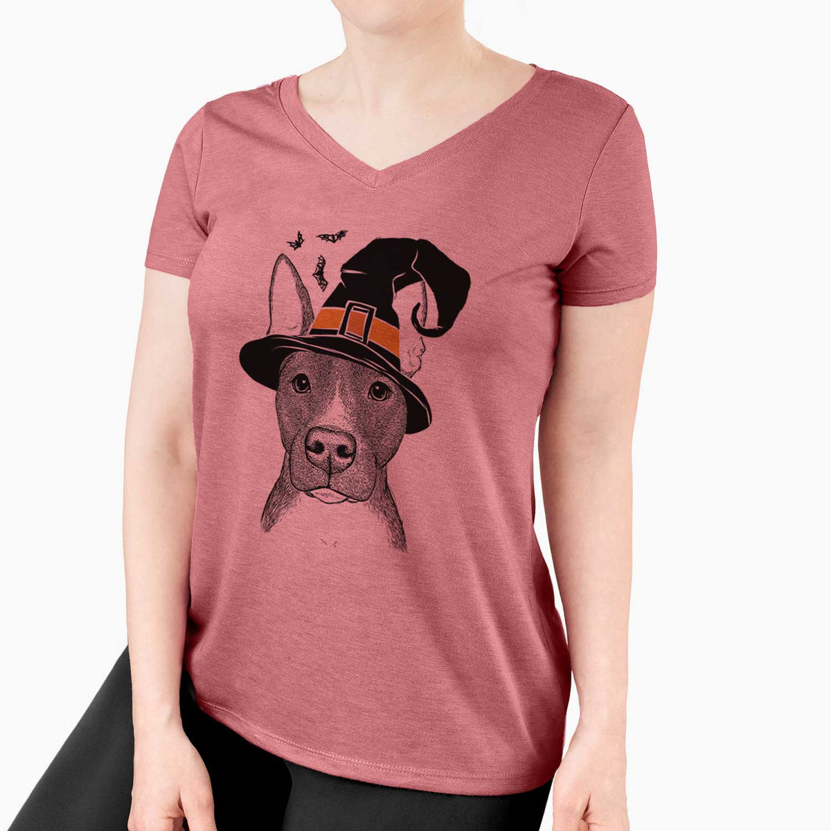 Witch Violet the Pitbull - Women's V-neck Shirt