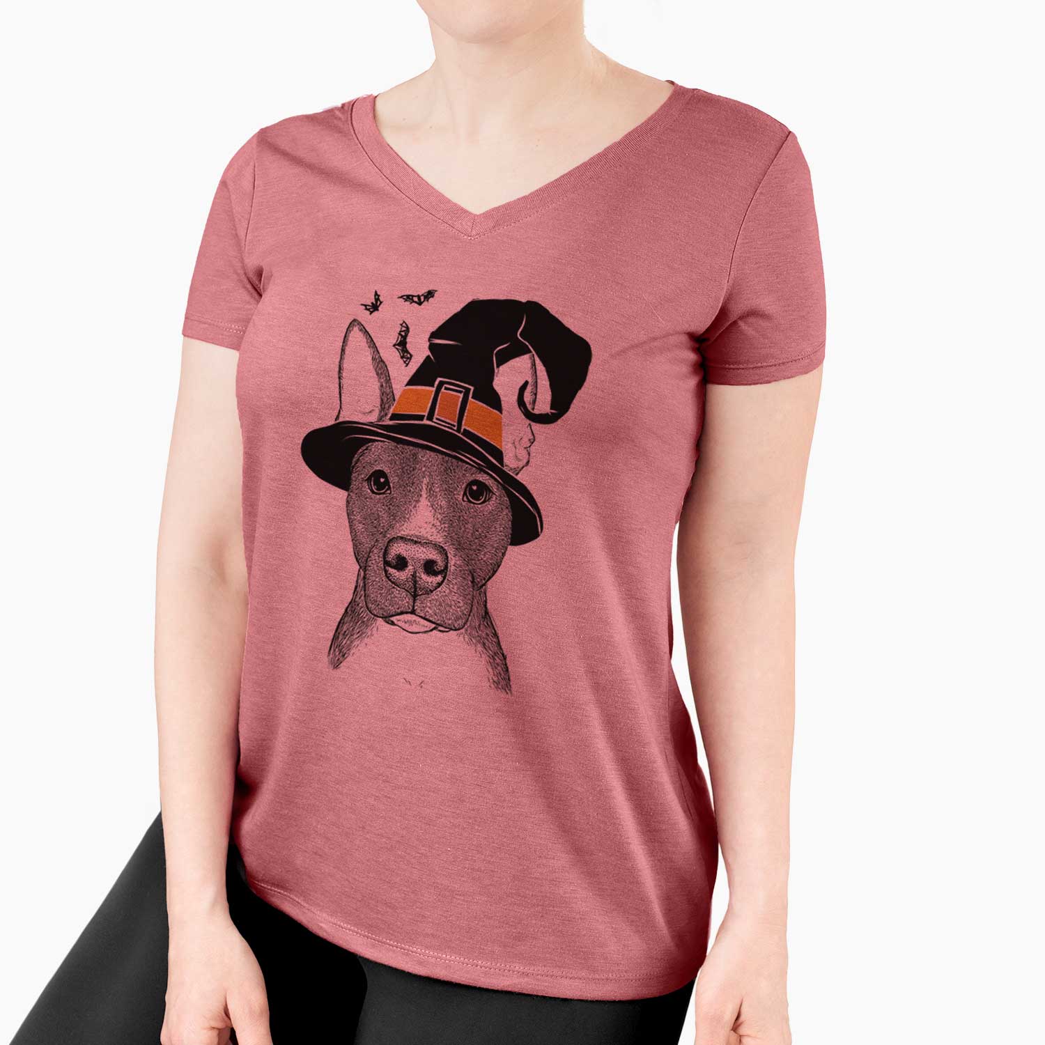 Witch Violet the Pitbull - Women's V-neck Shirt