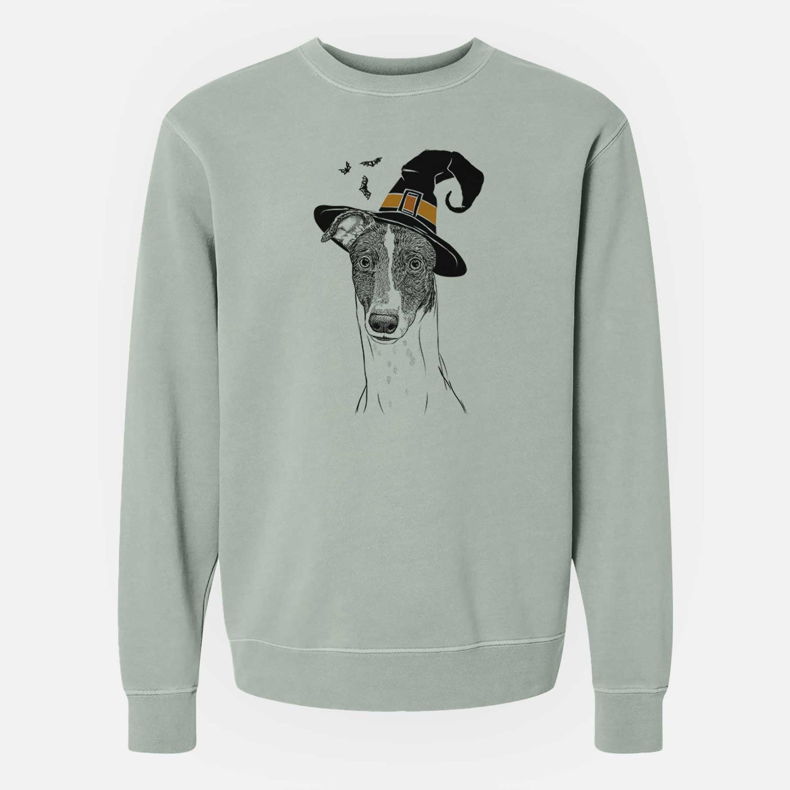 Witch Vyncent the Greyhound - Unisex Pigment Dyed Crew Sweatshirt