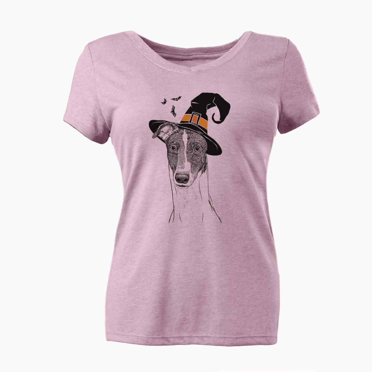 Witch Vyncent the Greyhound - Women's V-neck Shirt
