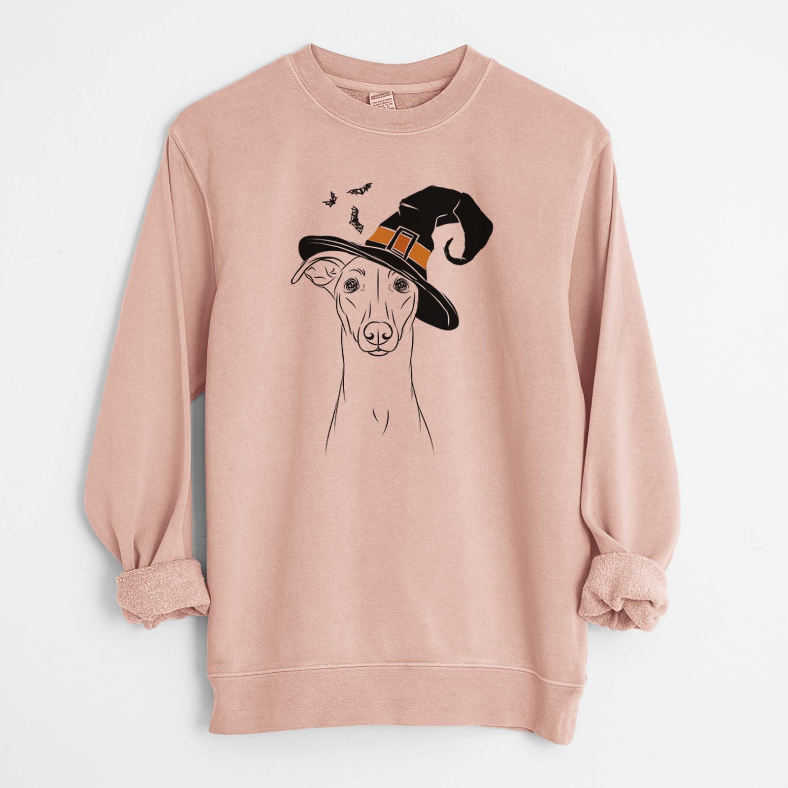 Witch Wallace the Whippet - Unisex Pigment Dyed Crew Sweatshirt