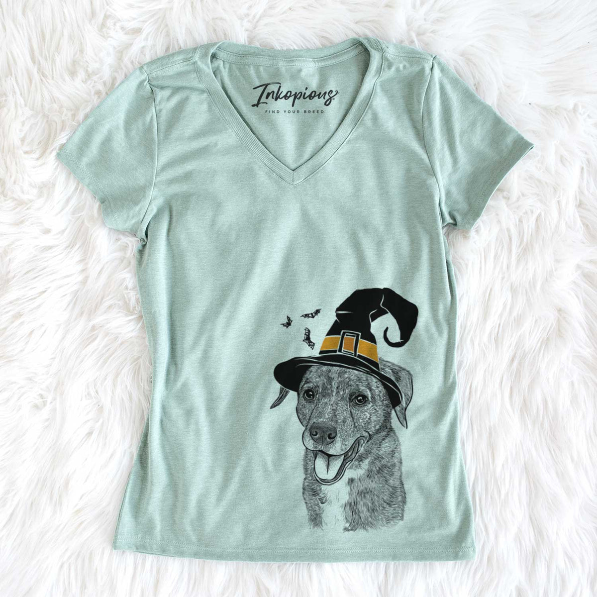 Witch Wally the Mixed Breed - Women&#39;s V-neck Shirt