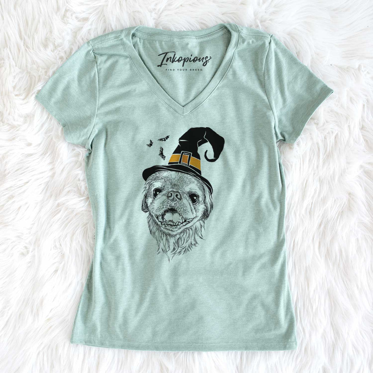 Witch Wally the Pekingese - Women's V-neck Shirt