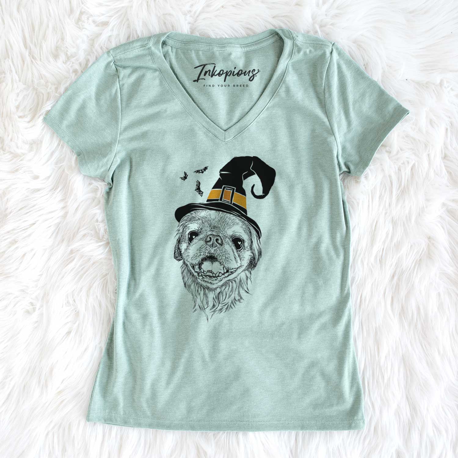 Witch Wally the Pekingese - Women's V-neck Shirt