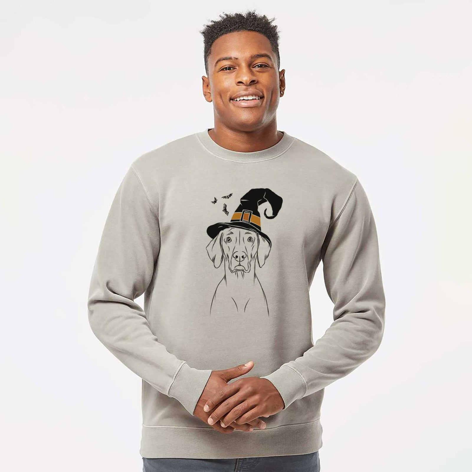 Witch Walter the Weimaraner - Unisex Pigment Dyed Crew Sweatshirt