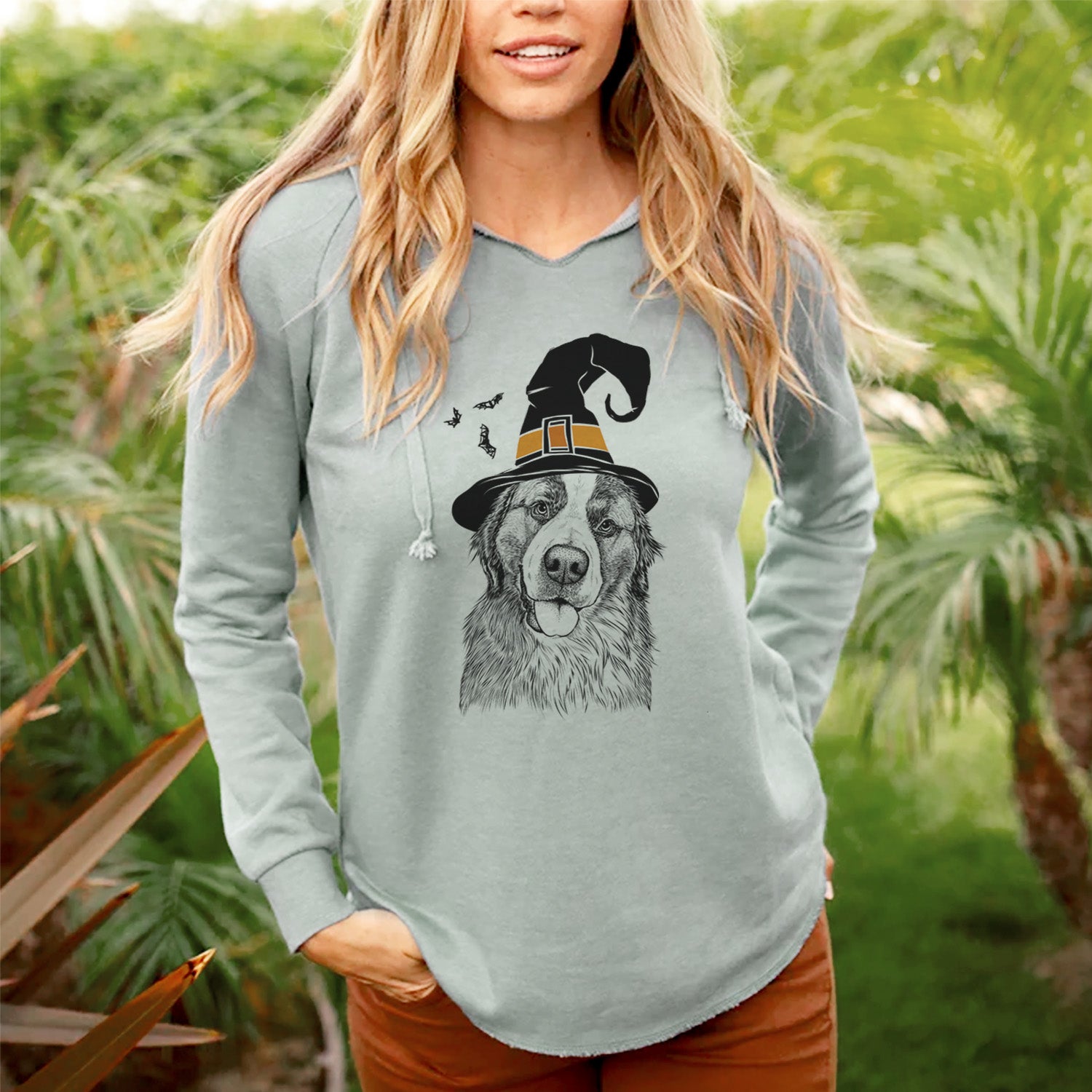 Witch Walter the Bernese Mountain Dog Mix - Cali Wave Hooded Sweatshirt