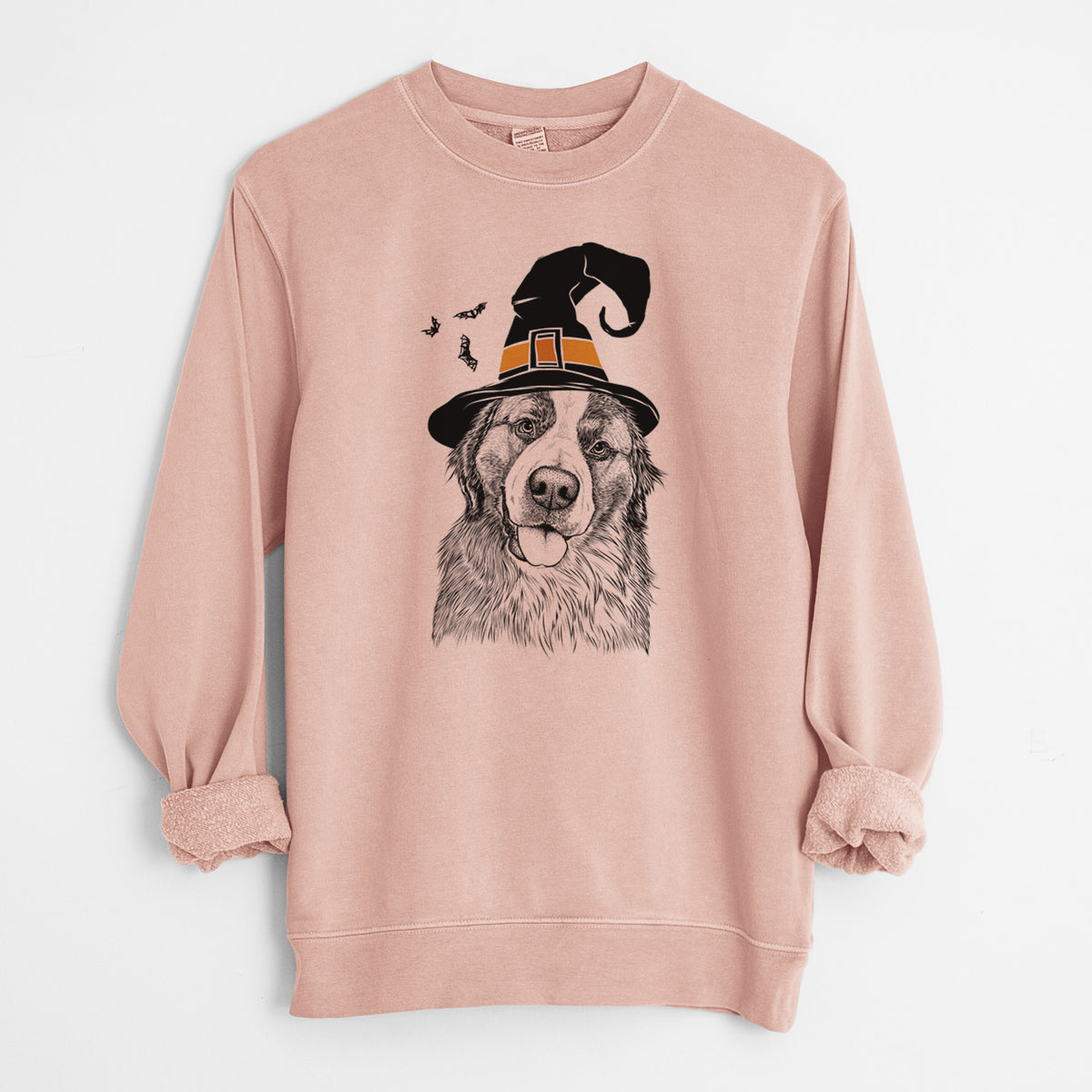 Witch Walter the Bernese Mountain Dog Mix - Unisex Pigment Dyed Crew Sweatshirt