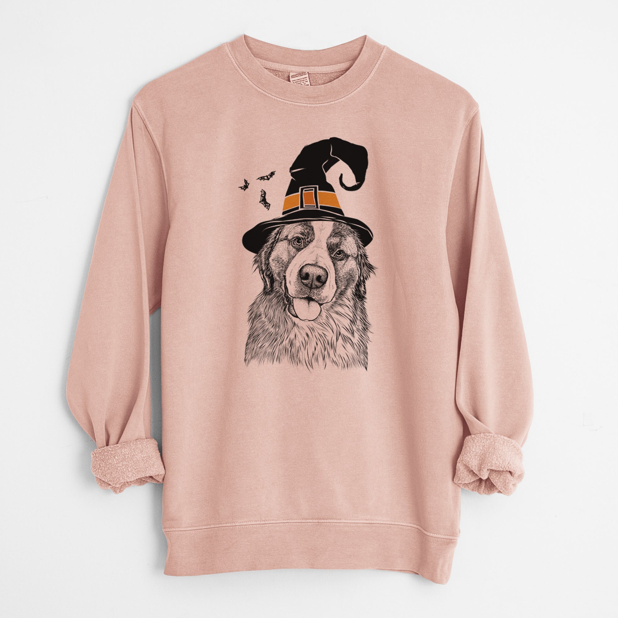 Witch Walter the Bernese Mountain Dog Mix - Unisex Pigment Dyed Crew Sweatshirt