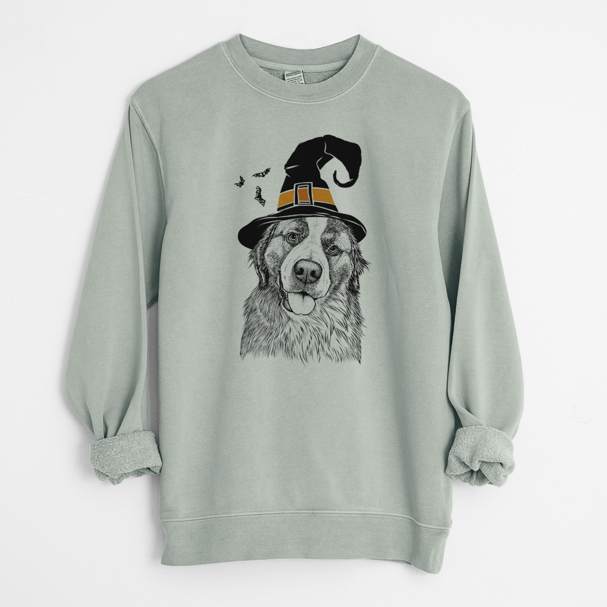 Witch Walter the Bernese Mountain Dog Mix - Unisex Pigment Dyed Crew Sweatshirt