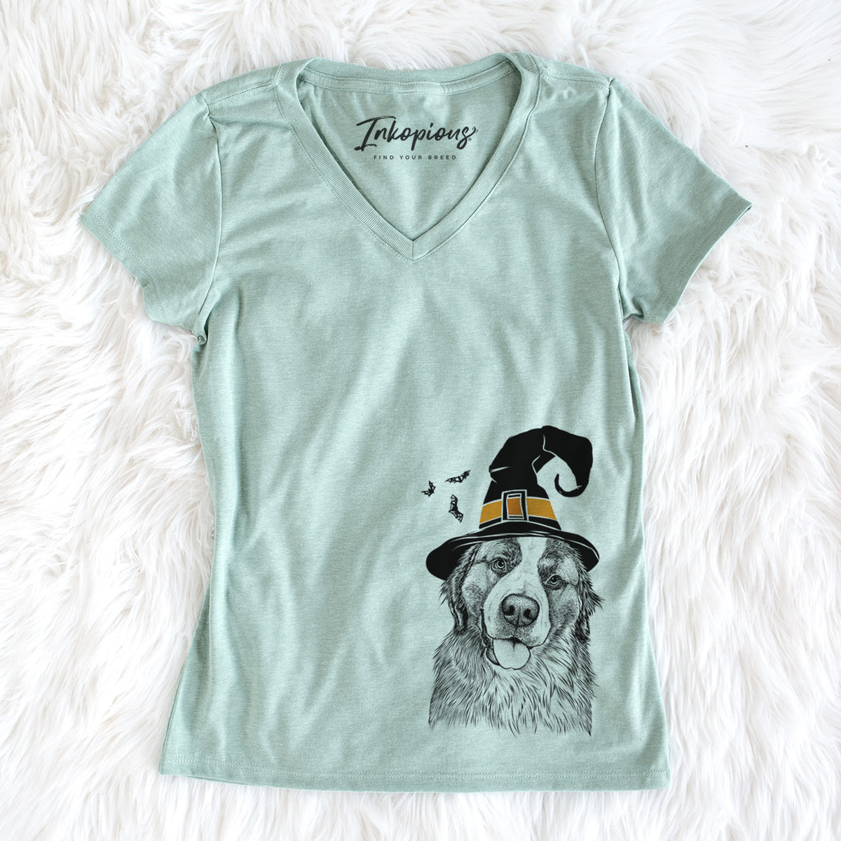 Witch Walter the Bernese Mountain Dog Mix - Women&#39;s Perfect V-neck Shirt